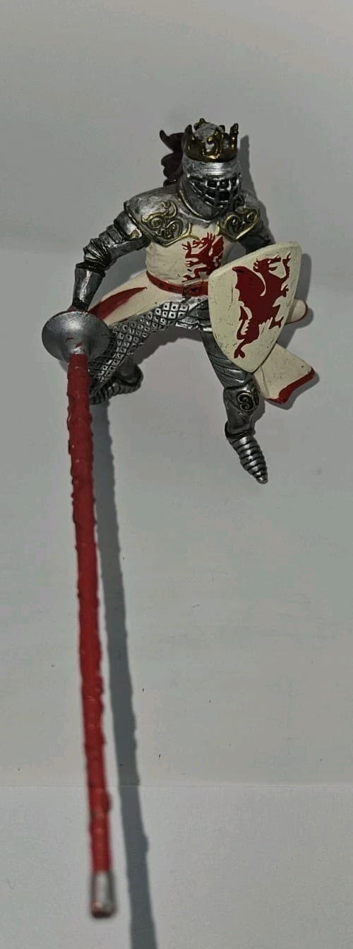 2006 Papo Knight & Castles Red Dragon Knight with Jousting Lance Free Ship - Thumbnail 2