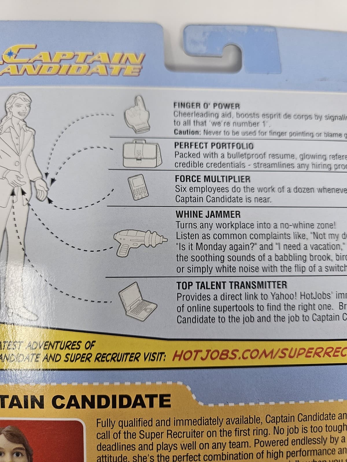 2006 YAHOO HOT JOBS - CAPTAIN CANDIDATE ACTION FIGURE, Sealed In Package - Thumbnail 3
