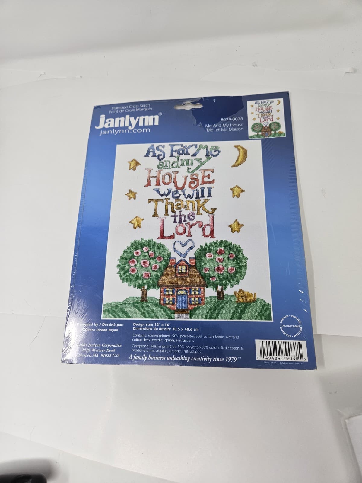 Janlynn Cross Stitch Kit 12" x 16" 2004 Me and My House Will Thank the Lord - Thumbnail 2