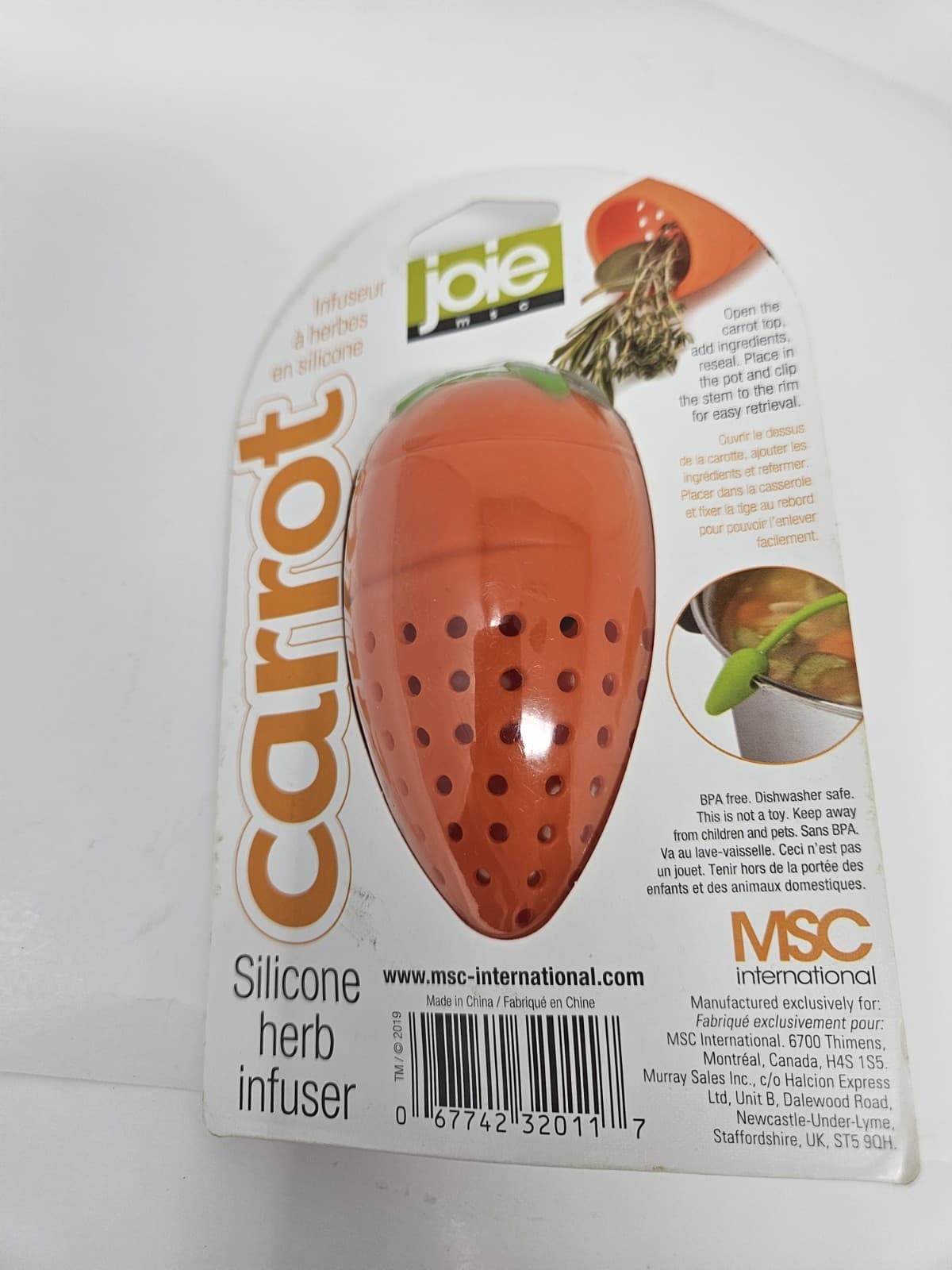 JOIE Carrot Silicone Herb Infuser Spices Soup BPA Free Dishwasher Safe. Sealed - Thumbnail 2