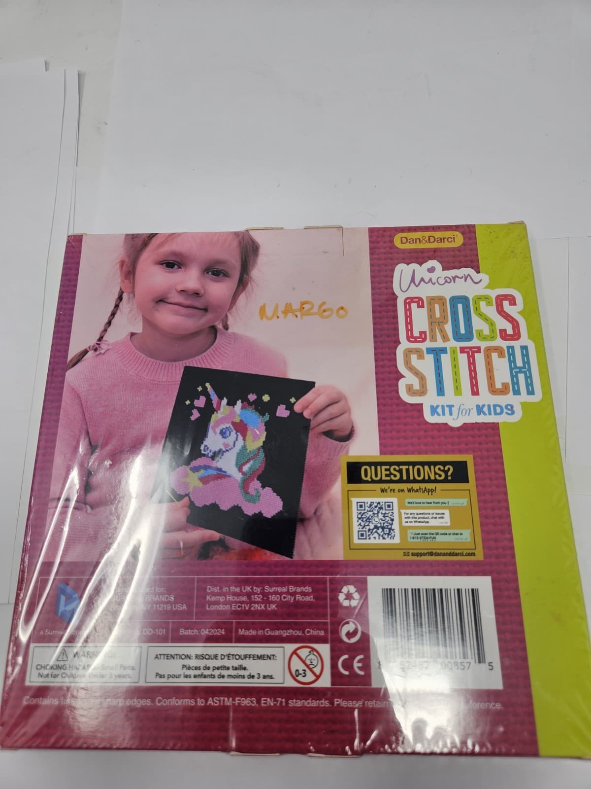 Unicorn Cross Stitch Kit for Kids- Fun Crafts Gift Kit Sealed - Thumbnail 2