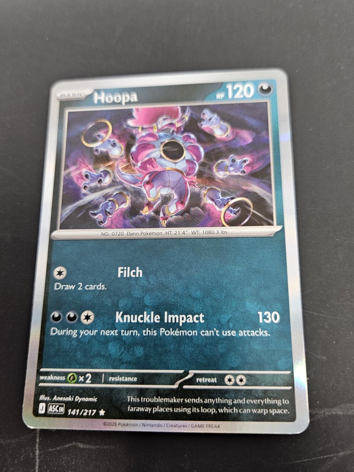 Hoopa Holo Rare ME: Ascended Heroes ASC Darkness 141/217 Pokemon Card TCG