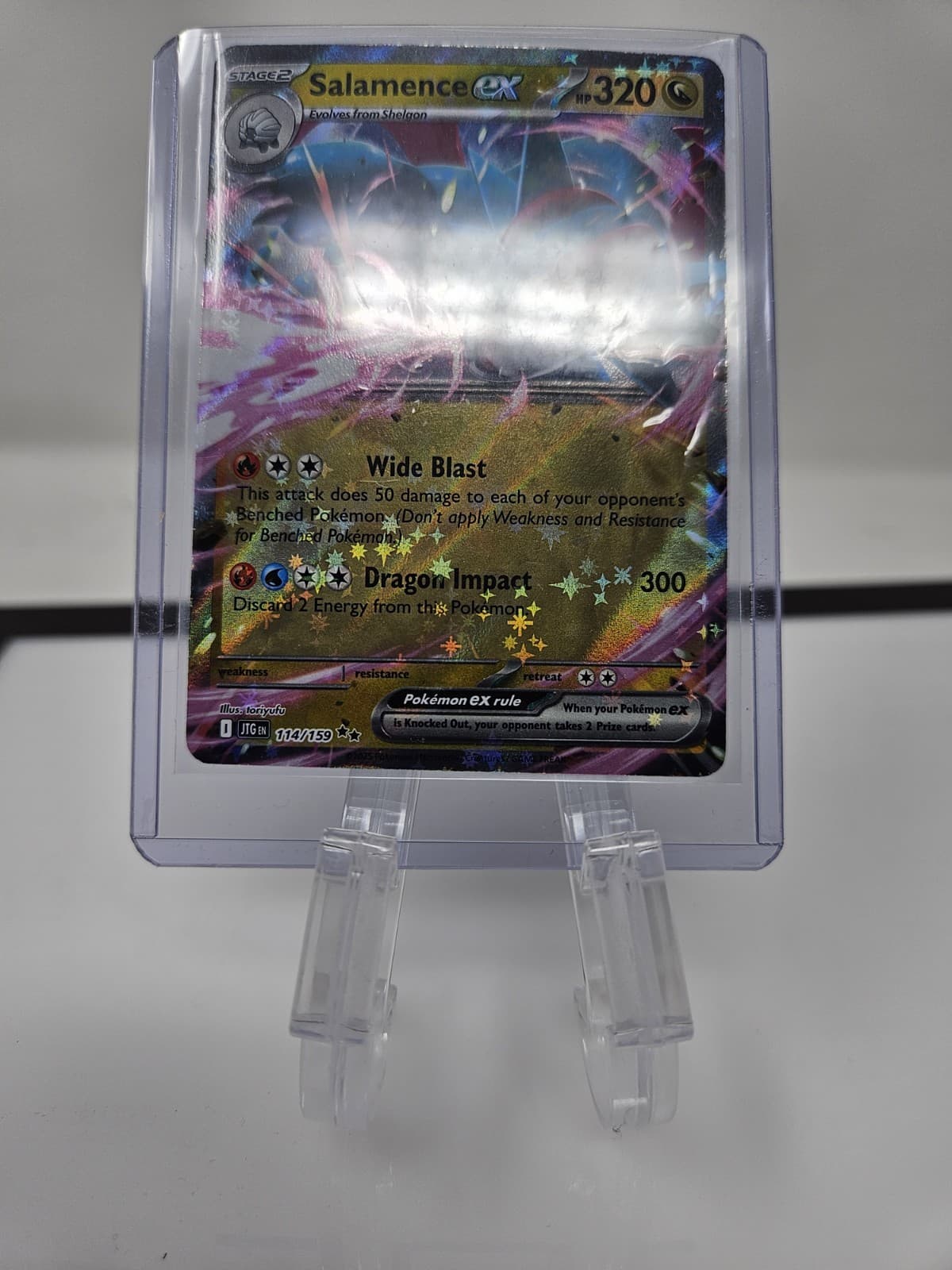 SALAMENCE EX 114/159 DOUBLE RARE JOURNEY TOGETHER POKEMON NEAR MINT - Thumbnail 2