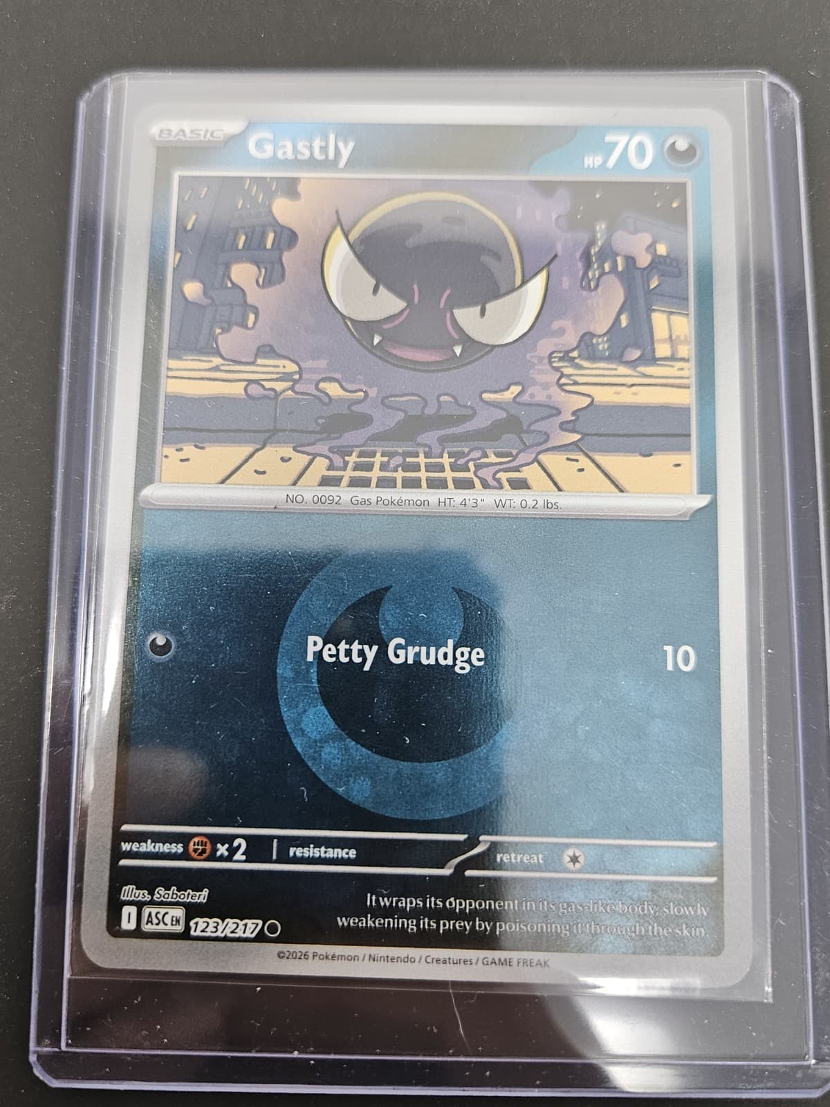 Pokémon Gastly Phantasmal Flames Reverse Holo Energy Symbol