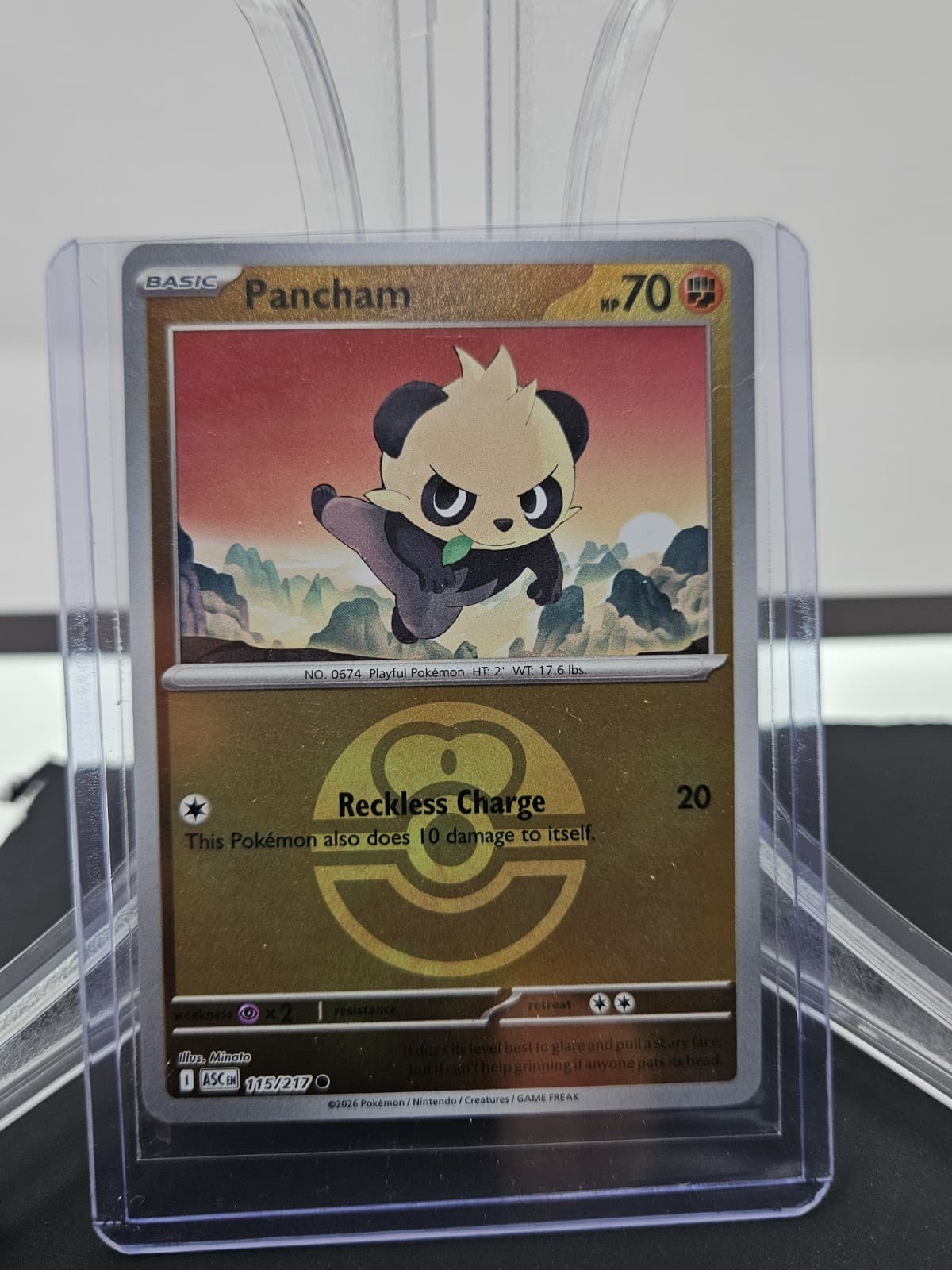 Pokemon Pancham (115/580) Ascended Heroes NM REVERSE HOLO- Love Ball