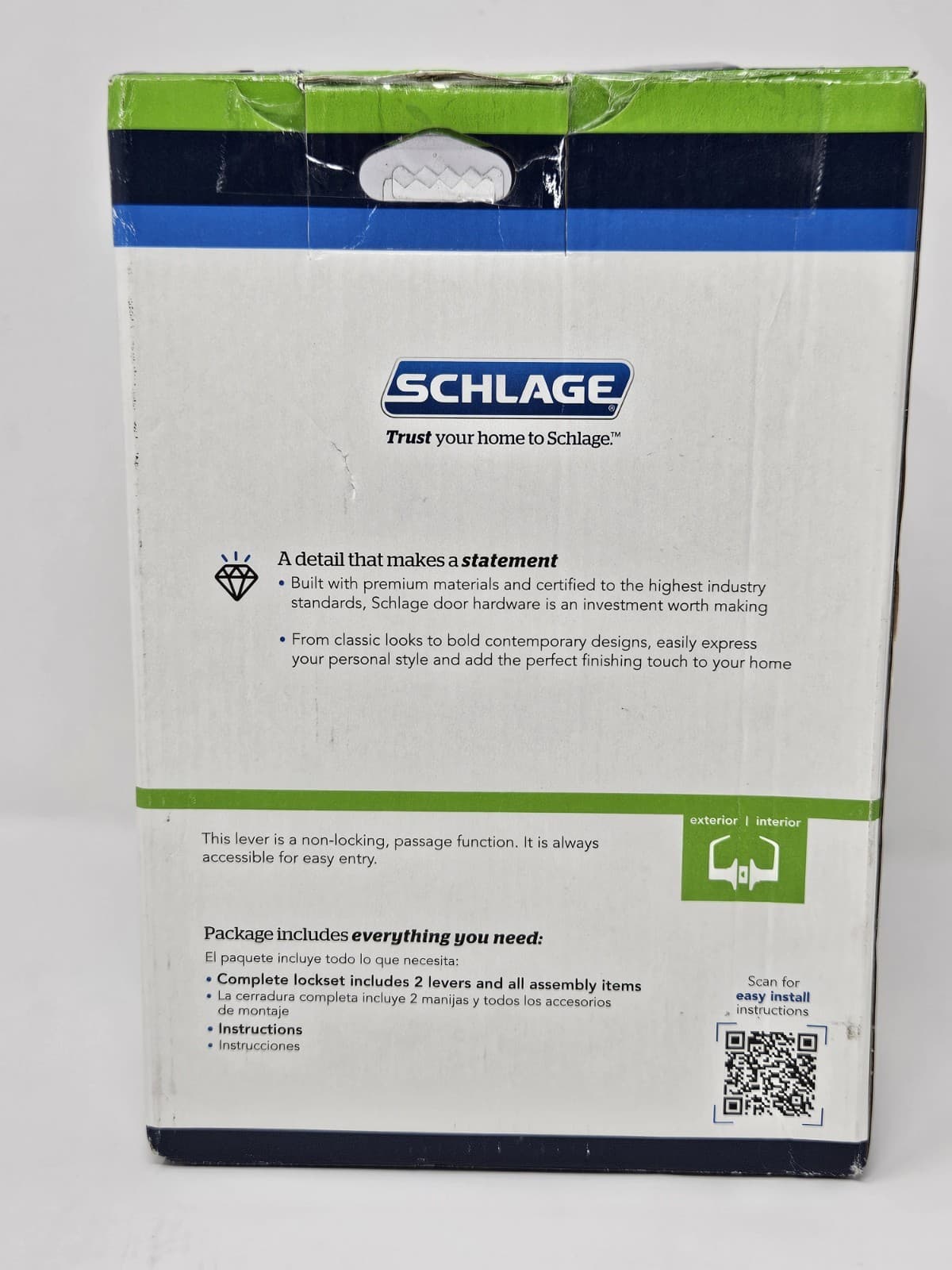 Schlage Accent Hall & Closet Door Lever Gold Color F10VACC619 NEW - Thumbnail 2