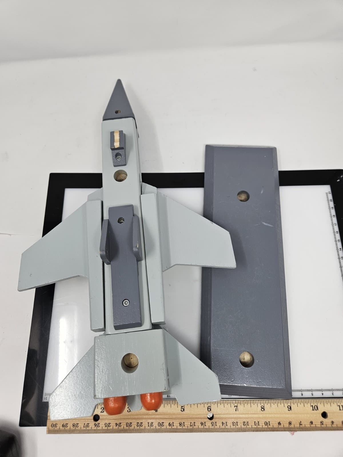 Vtg Airplane, Wooden Fighter Jet Model 15.5" L X 8" W, 6"T - Thumbnail 5