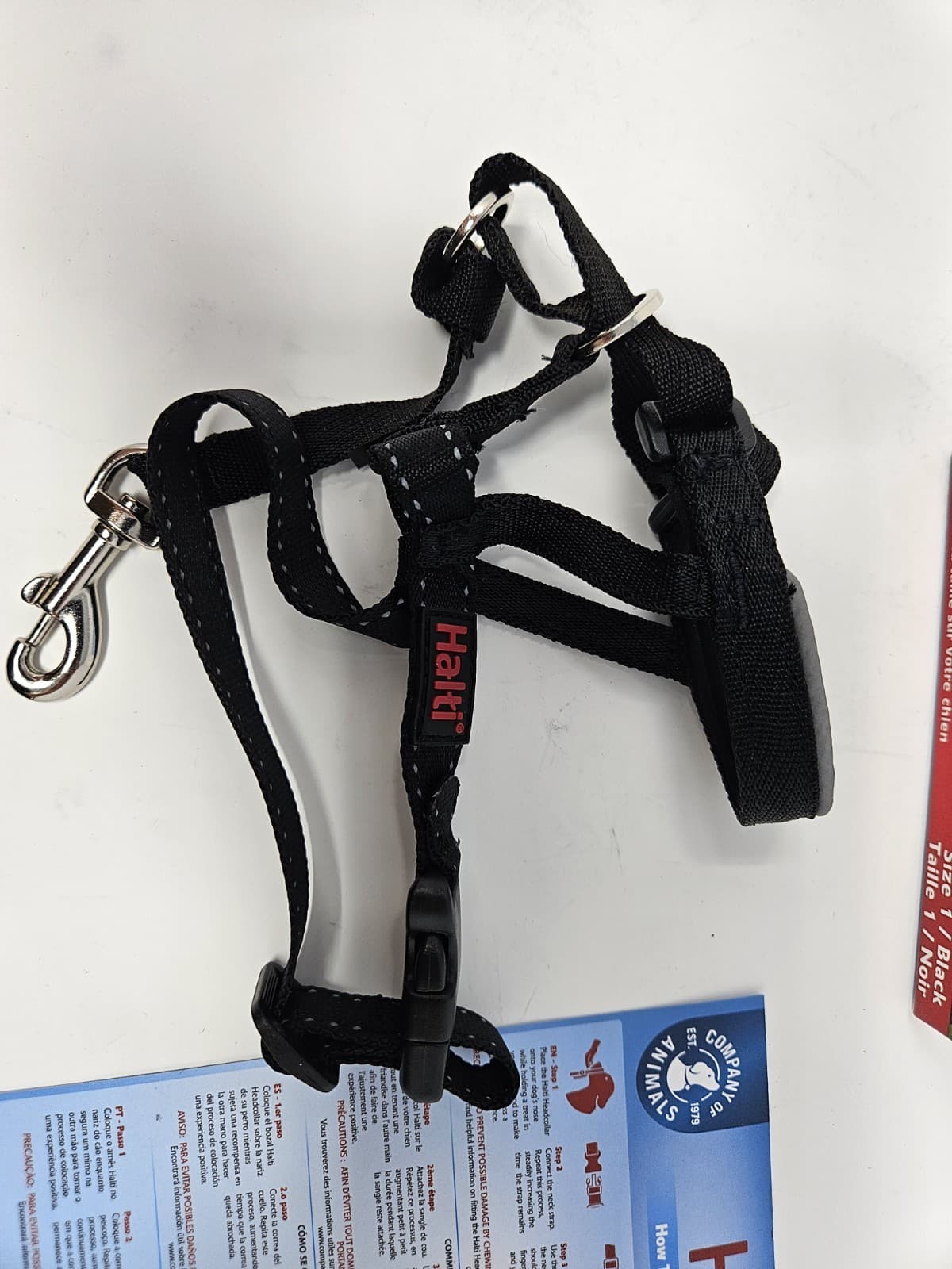 HALTI HEADCOLLAR SIZE 1 BLACK STOPS PULLING GUARANTEED 12-15.5 IN 31-40 CM - Thumbnail 2
