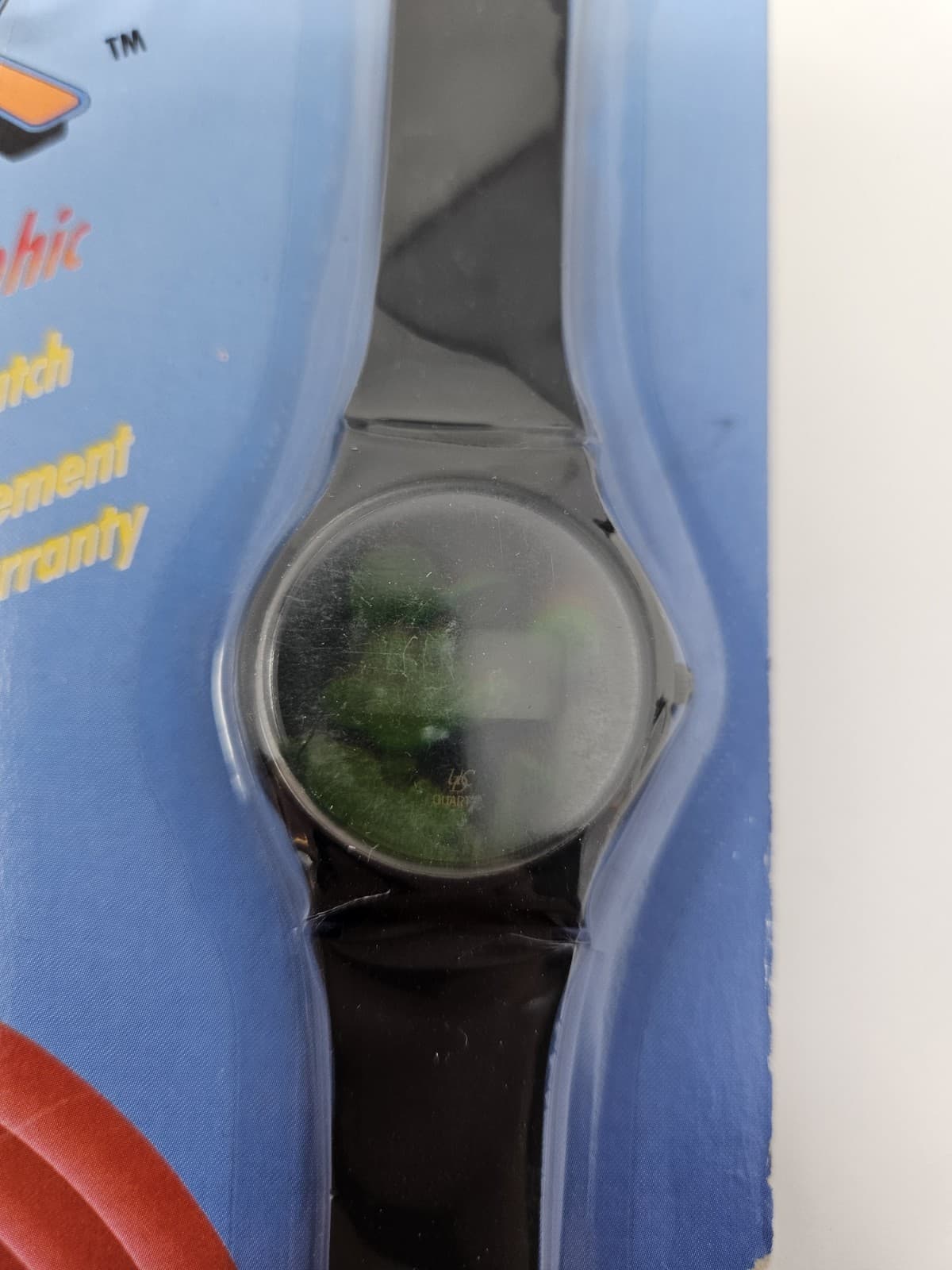 BLACK 1990 COMIC BALL 3-D HOLOGRAPHIC WATCH DAFFY DUCK SEATTLE MARINERS - Thumbnail 3