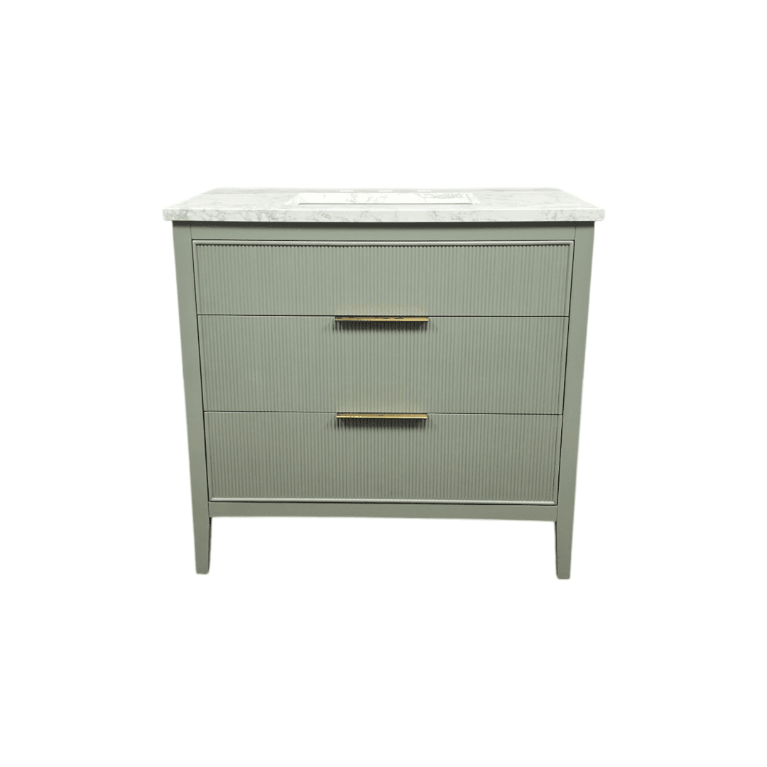 Ebern Designs Bilroy Single Bathroom Vanity with Engineered Stone Top - Thumbnail 2