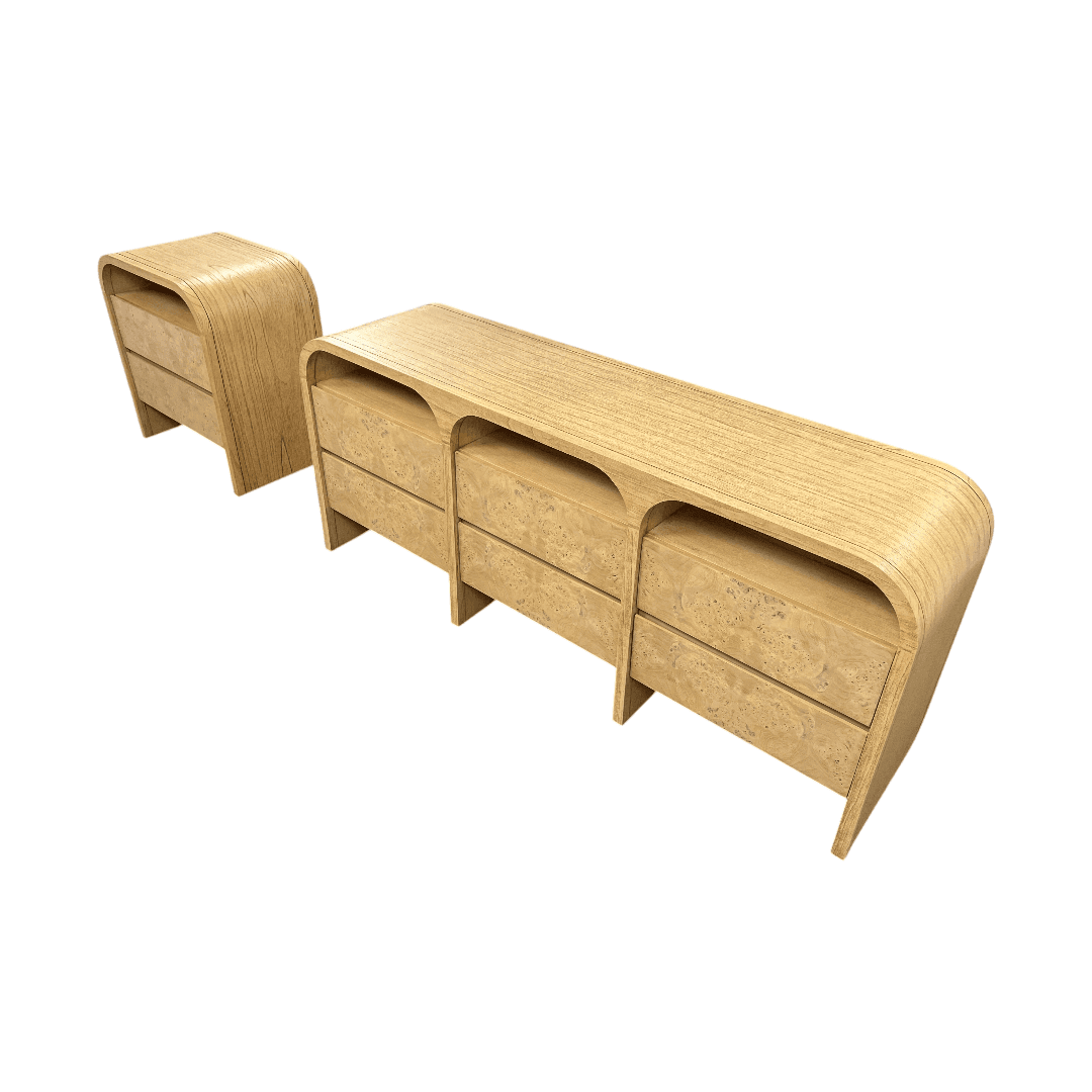 Castlery Crescent 6-Drawer Dresser and 2-Drawer Bedside Table Set - Thumbnail 2