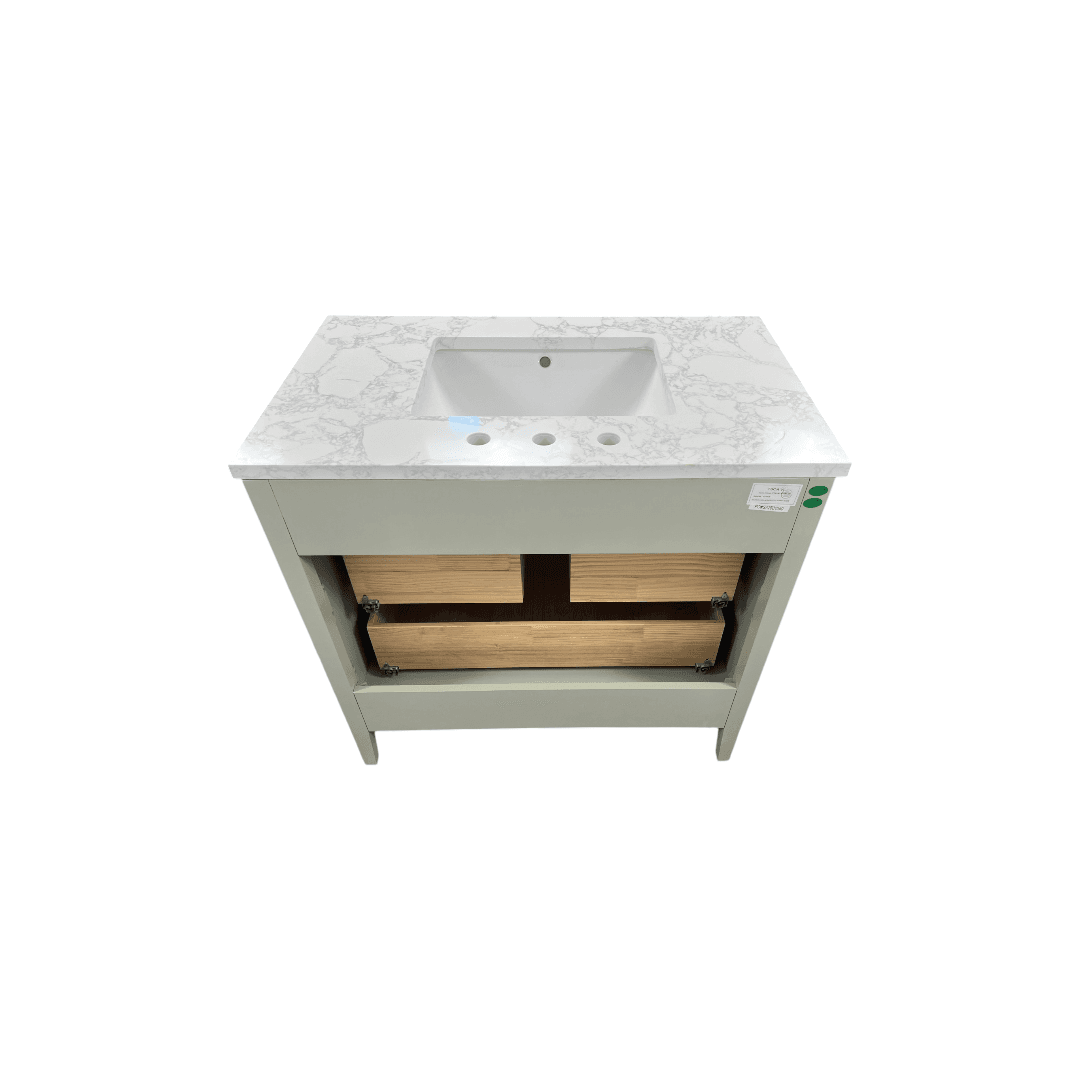 Ebern Designs Bilroy Single Bathroom Vanity with Engineered Stone Top - Thumbnail 13