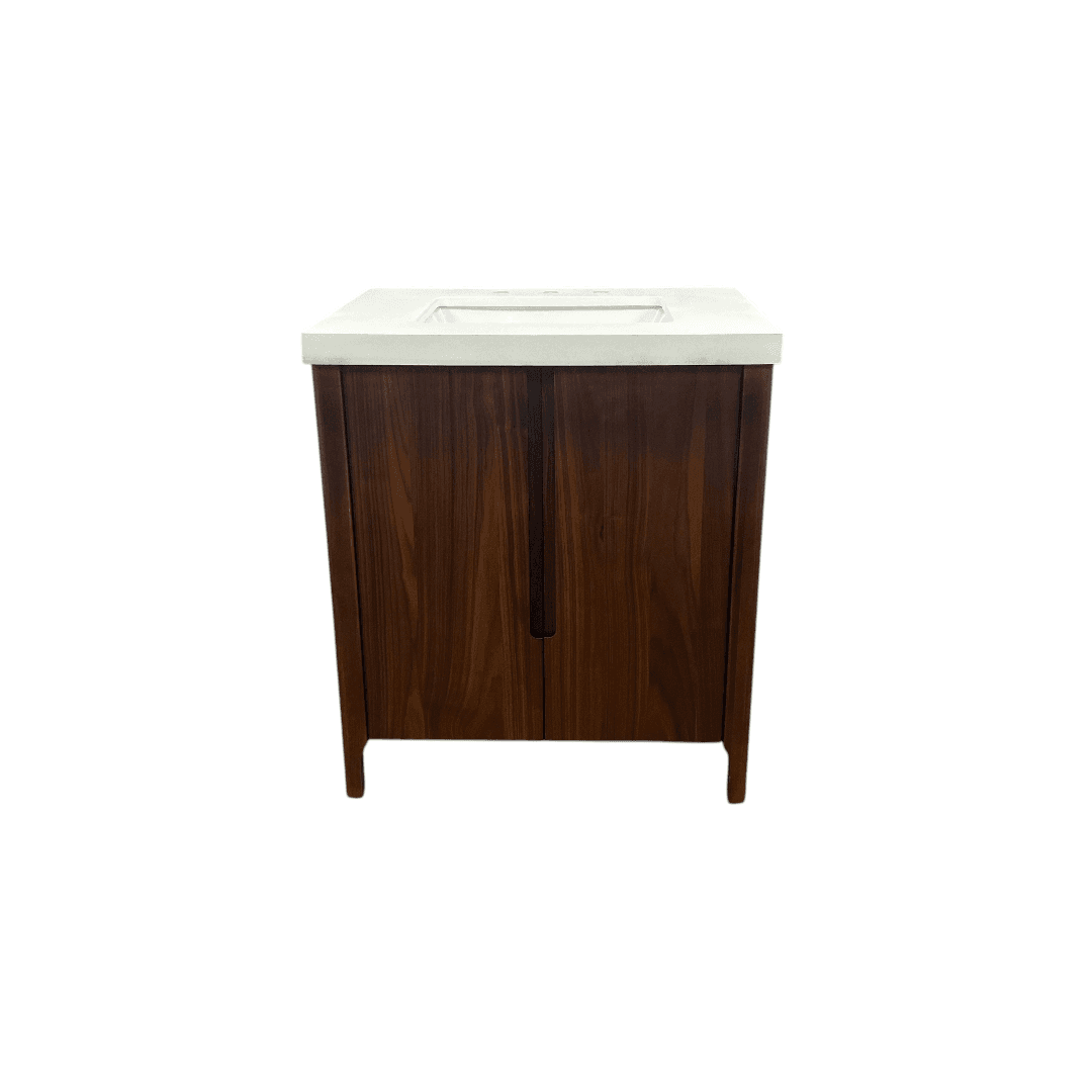 Water Creation Sequoia Single Sink Whitebrook Quartz Countertop Bath Vanity in Mango Wood - Thumbnail 2
