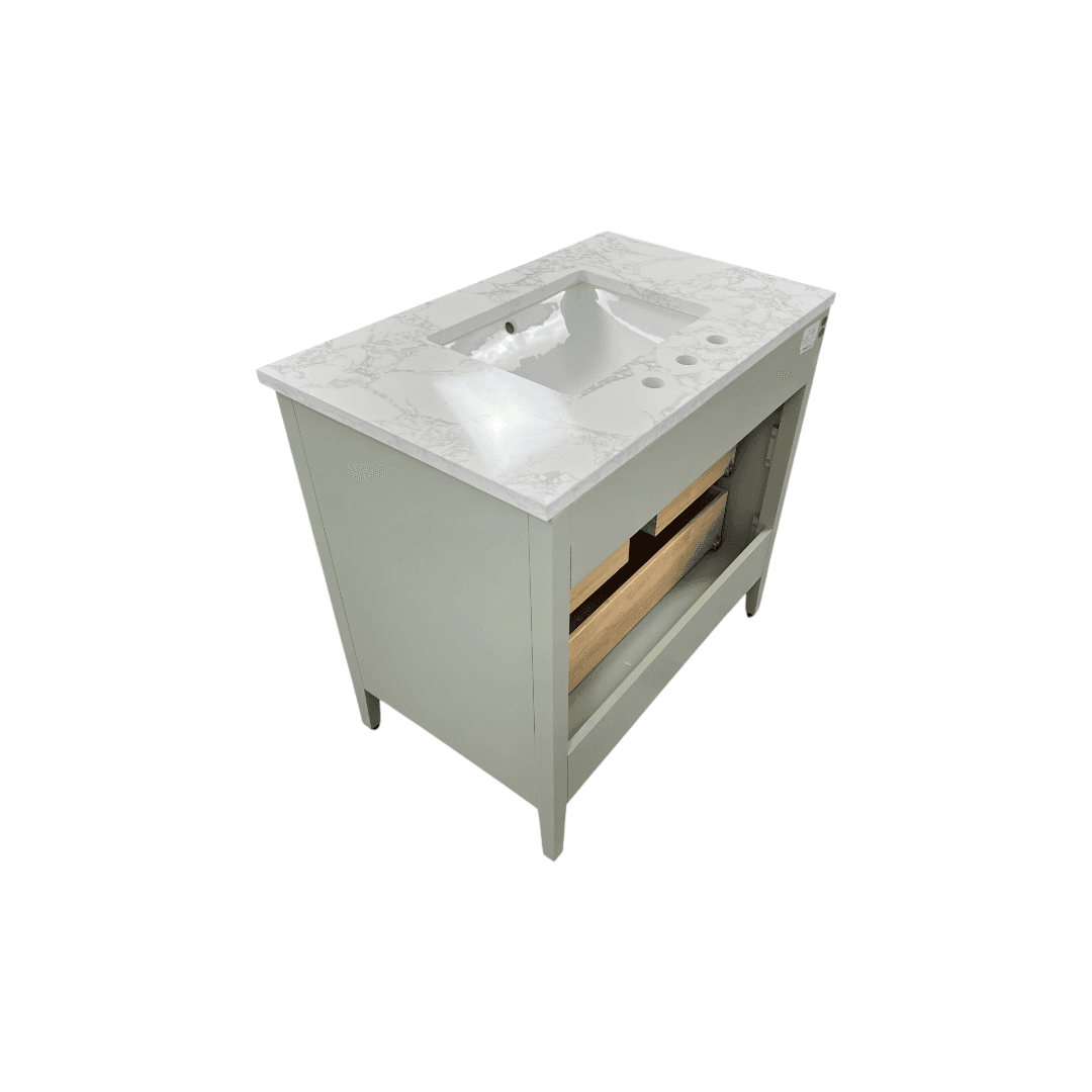 Ebern Designs Bilroy Single Bathroom Vanity with Engineered Stone Top - Thumbnail 8