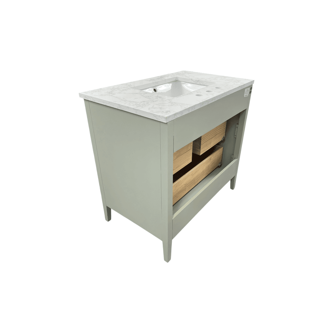 Ebern Designs Bilroy Single Bathroom Vanity with Engineered Stone Top - Thumbnail 10