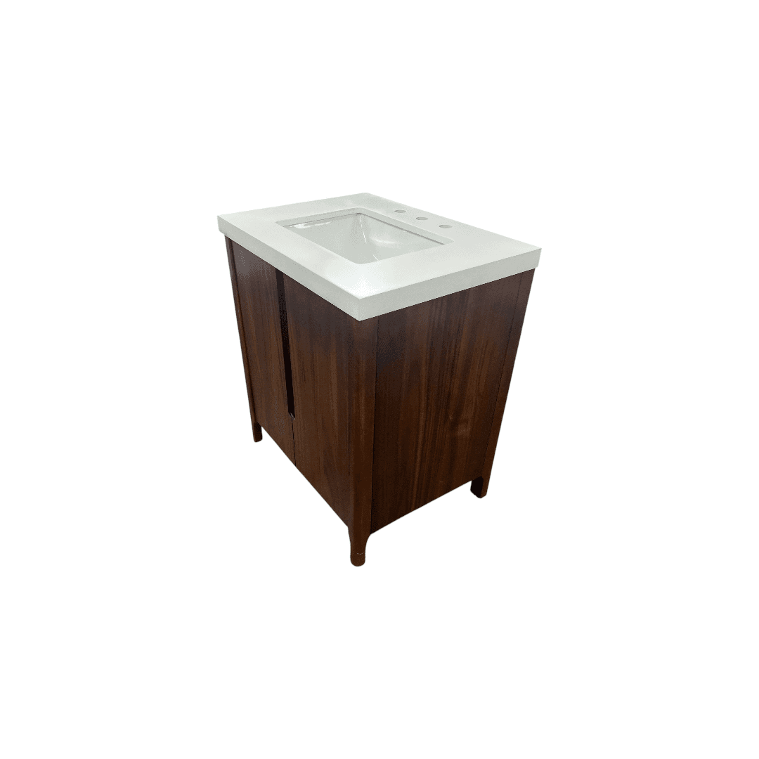 Water Creation Sequoia Single Sink Whitebrook Quartz Countertop Bath Vanity in Mango Wood - Thumbnail 5