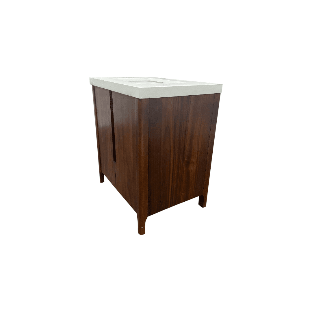 Water Creation Sequoia Single Sink Whitebrook Quartz Countertop Bath Vanity in Mango Wood - Thumbnail 7