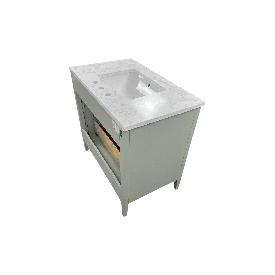 Ebern Designs Bilroy Single Bathroom Vanity with Engineered Stone Top - Thumbnail 14
