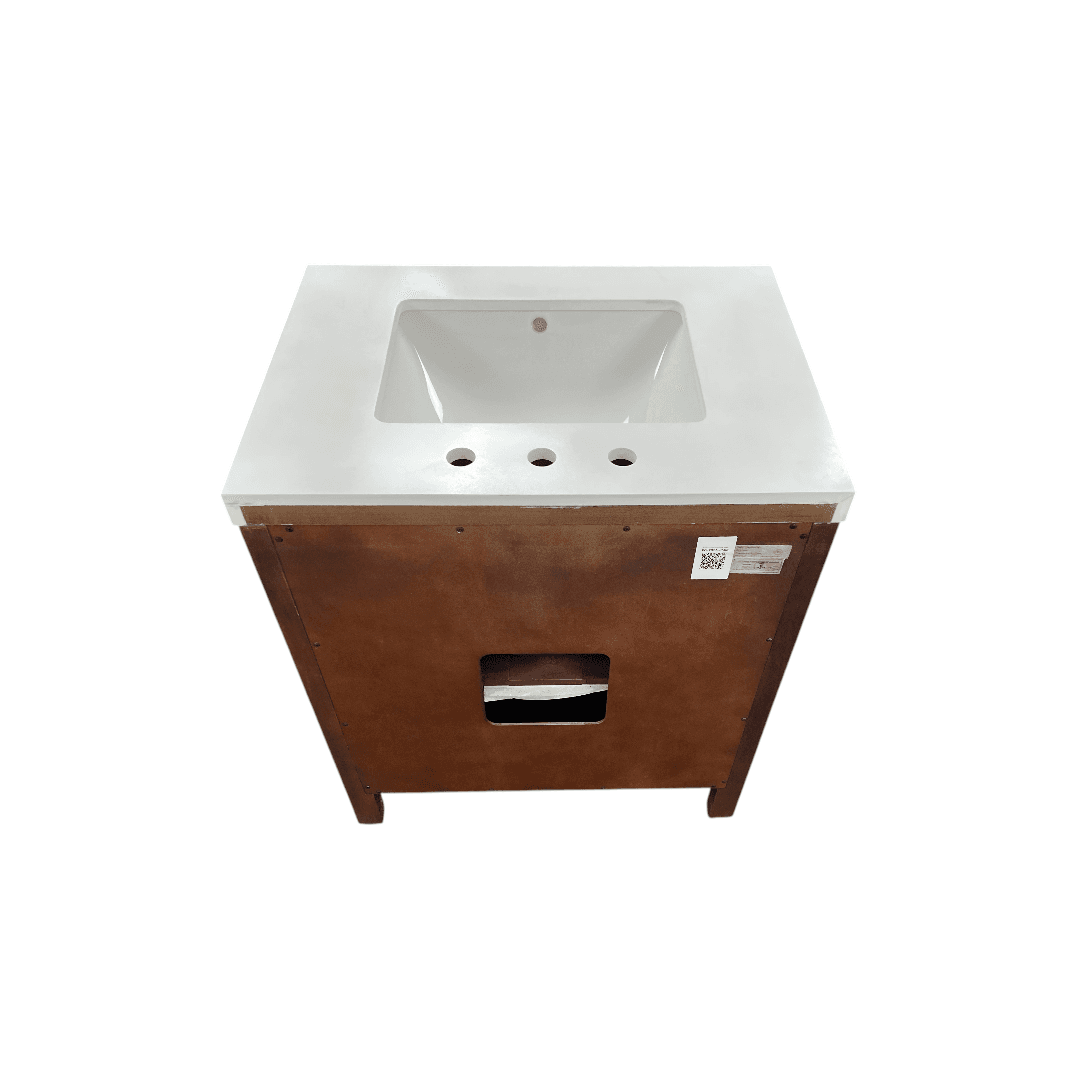 Water Creation Sequoia Single Sink Whitebrook Quartz Countertop Bath Vanity in Mango Wood - Thumbnail 13
