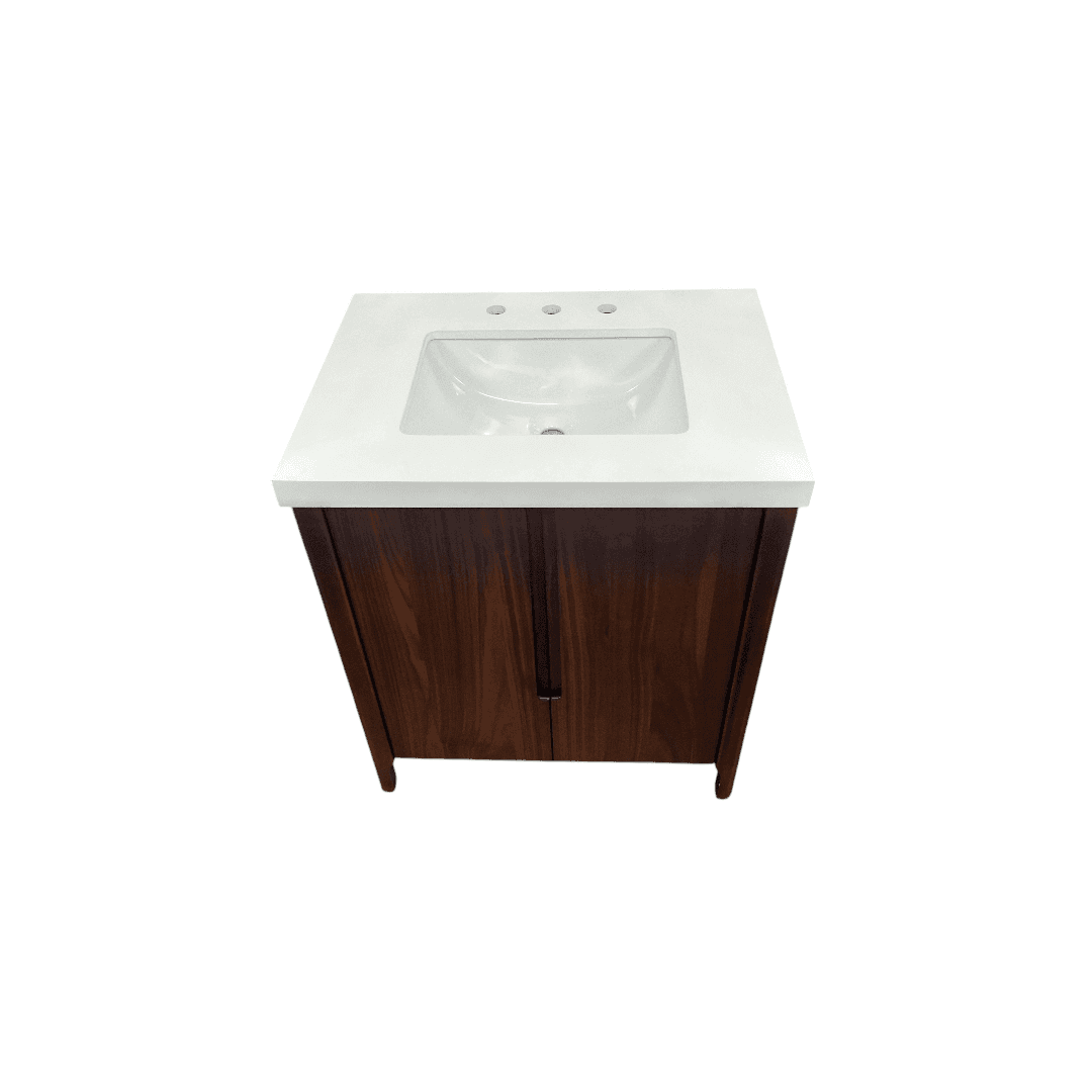Water Creation Sequoia Single Sink Whitebrook Quartz Countertop Bath Vanity in Mango Wood - Thumbnail 4