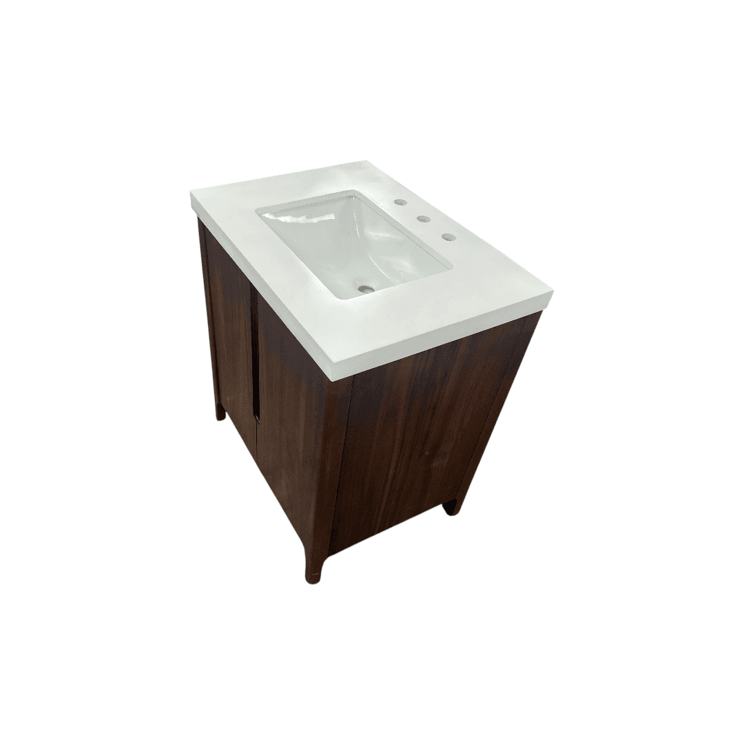 Water Creation Sequoia Single Sink Whitebrook Quartz Countertop Bath Vanity in Mango Wood - Thumbnail 6