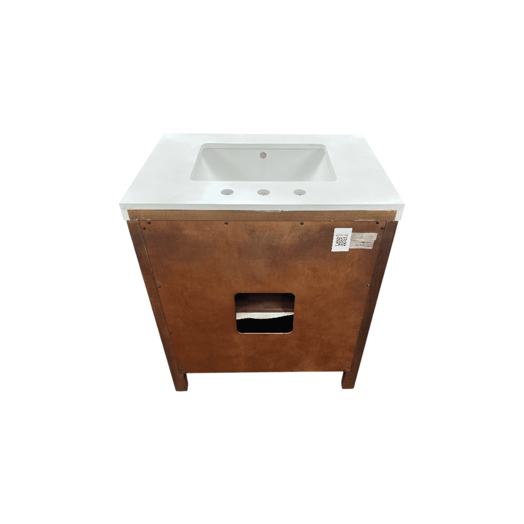 Water Creation Sequoia Single Sink Whitebrook Quartz Countertop Bath Vanity in Mango Wood - Thumbnail 14