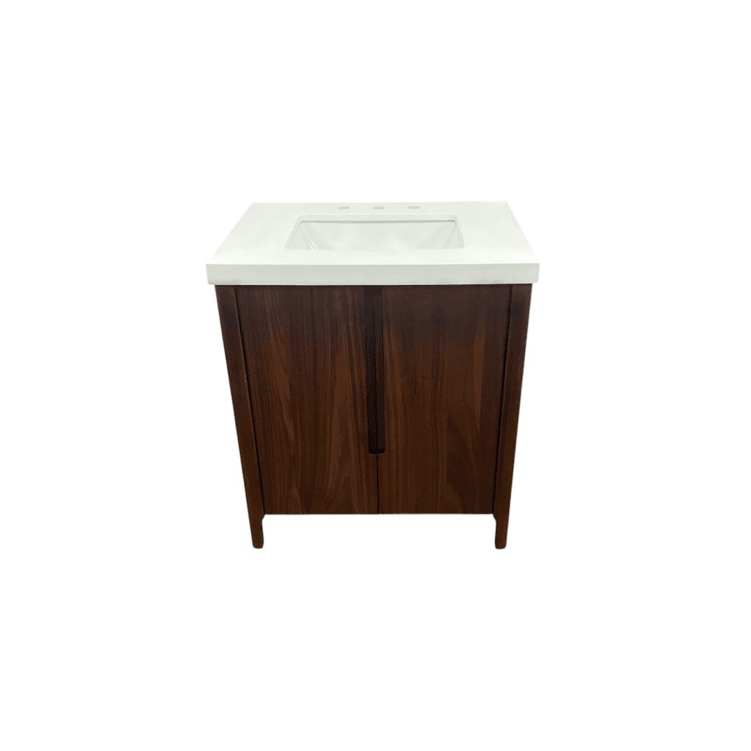 Water Creation Sequoia Single Sink Whitebrook Quartz Countertop Bath Vanity in Mango Wood - Thumbnail 3