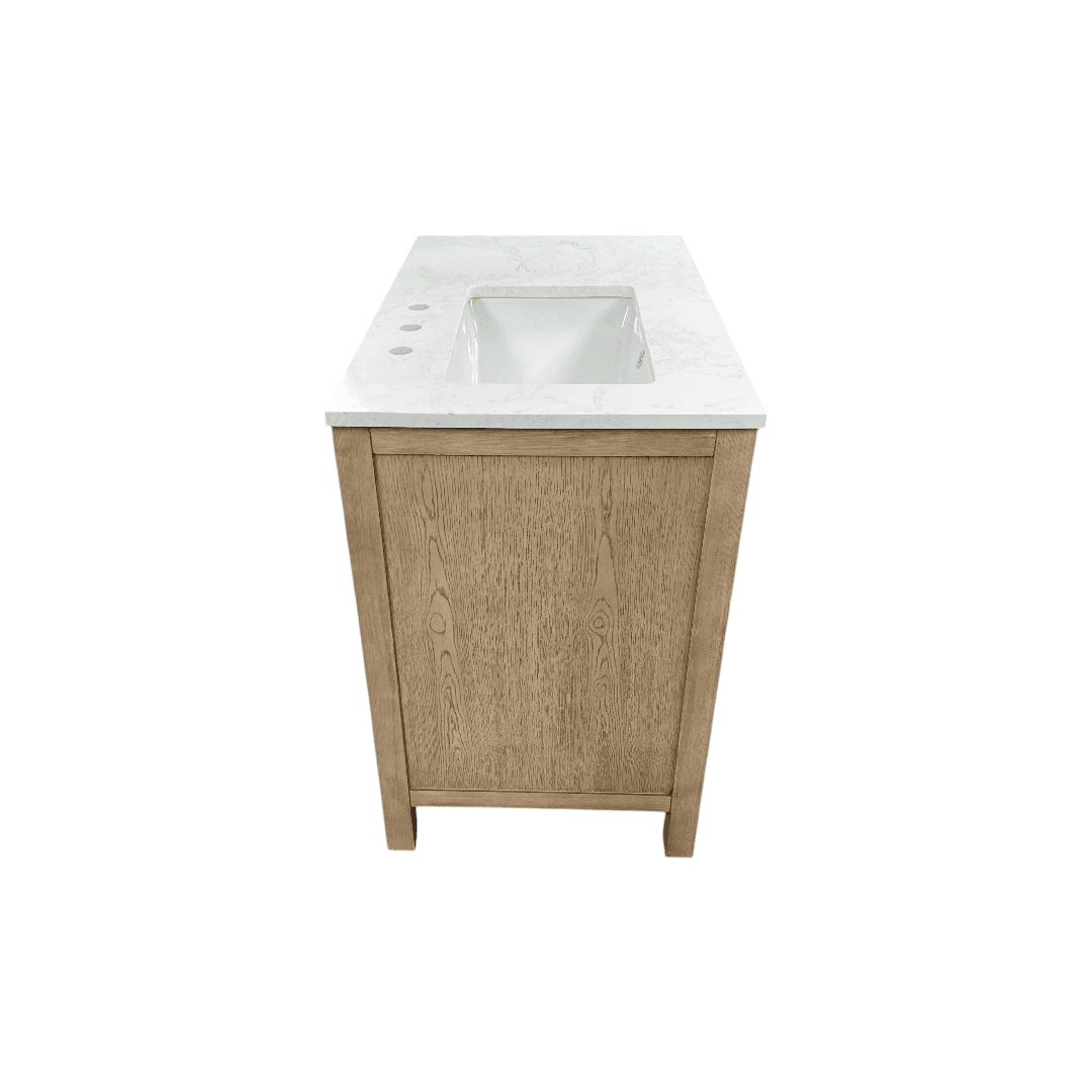 Birch Lane Lala Single Bathroom Vanity with Grain White Engineered Stone Countertop without Mirror - Thumbnail 15