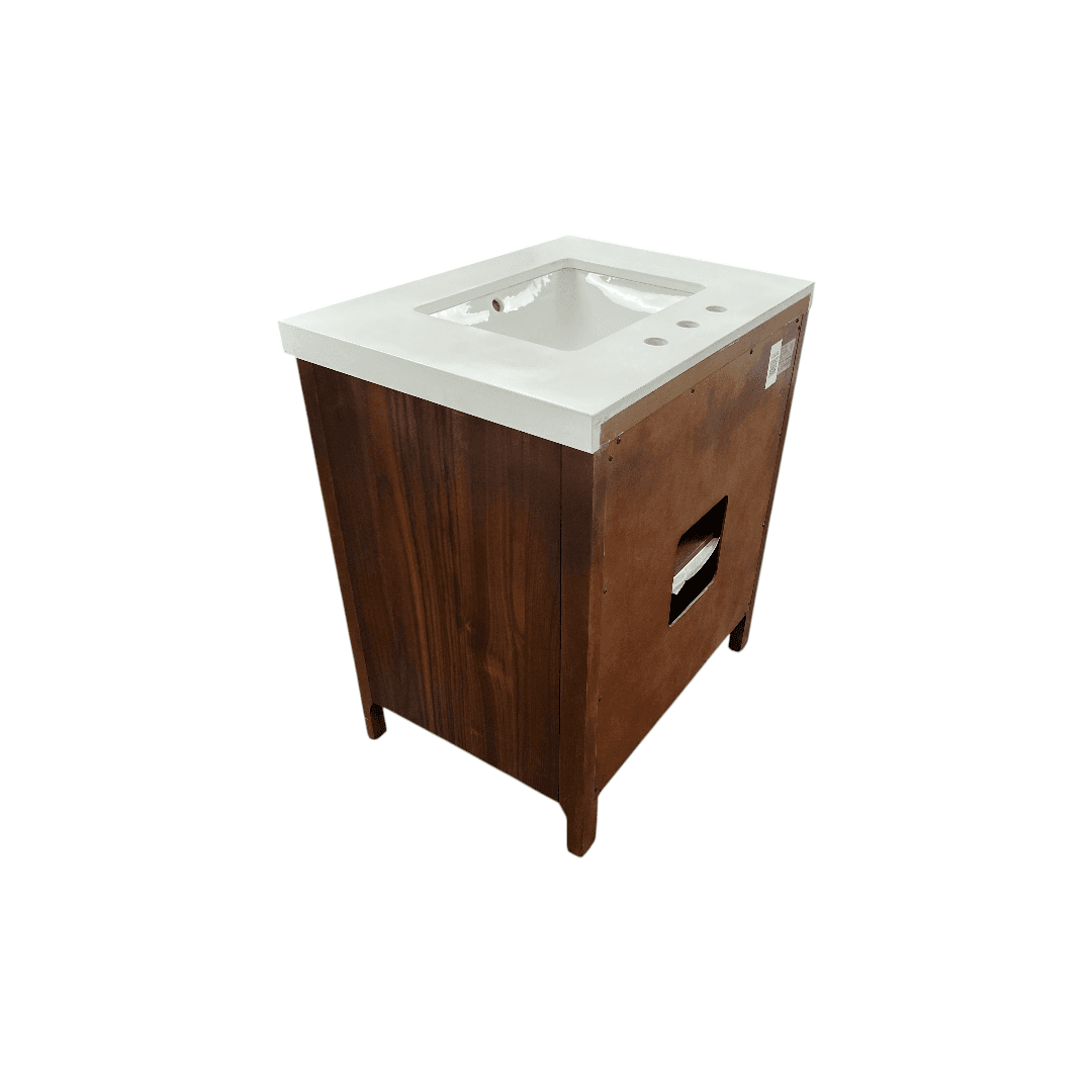 Water Creation Sequoia Single Sink Whitebrook Quartz Countertop Bath Vanity in Mango Wood - Thumbnail 11