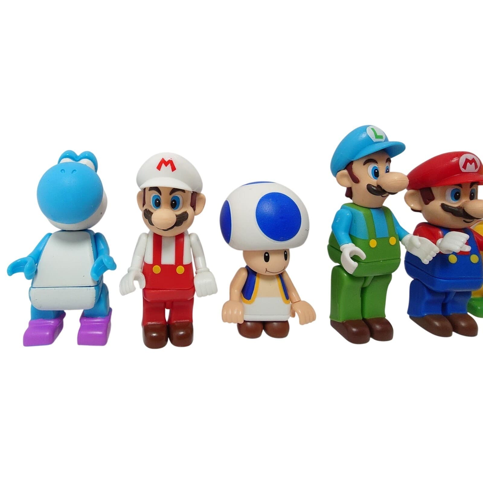 Super Mario Bros Nintendo Figure Lot of 8 – Mario Luigi Yoshi Toad 2010-2011 - Thumbnail 3