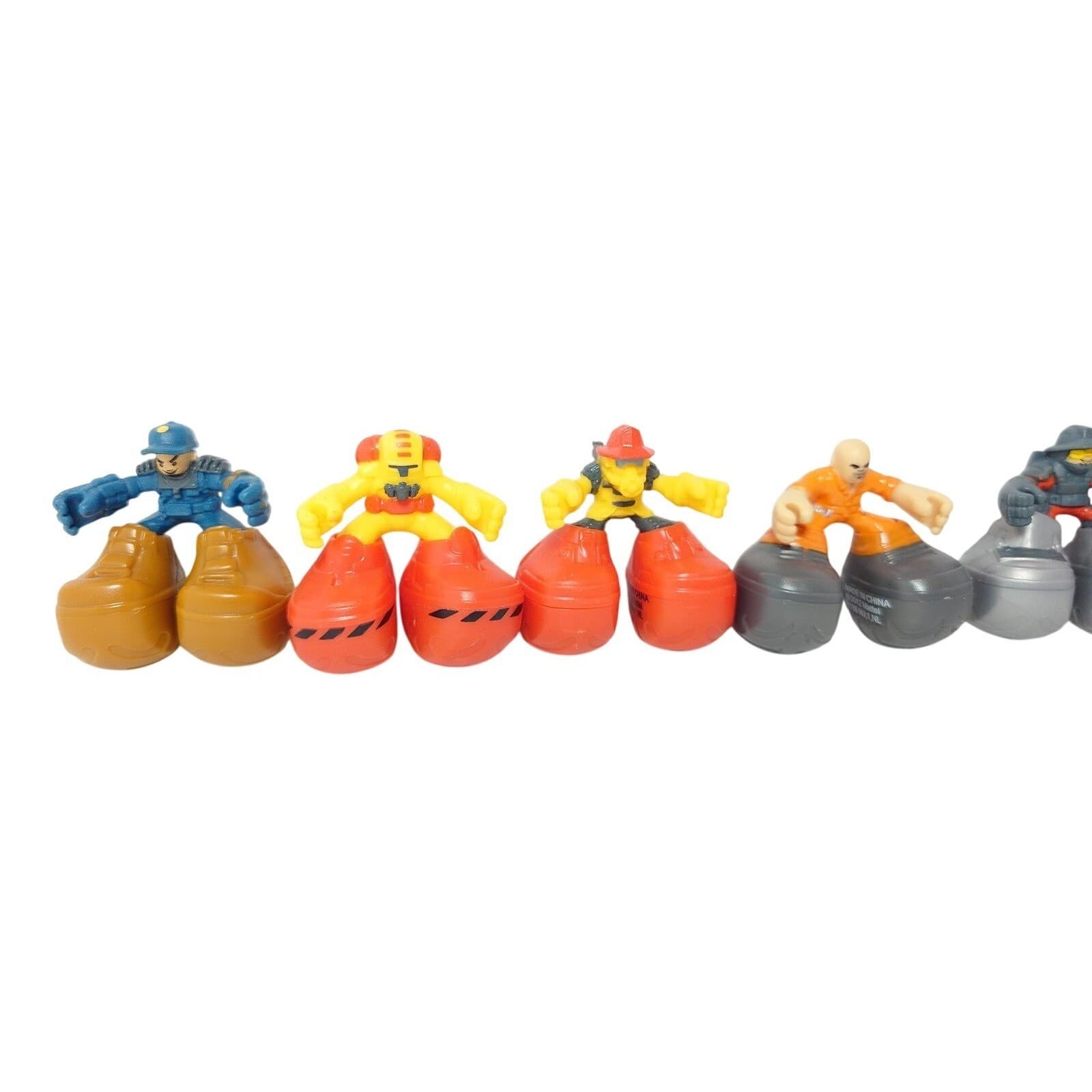 Vintage Lot of 10 Mattel Big Boots Figures – Police Firefighter Construction - Thumbnail 4