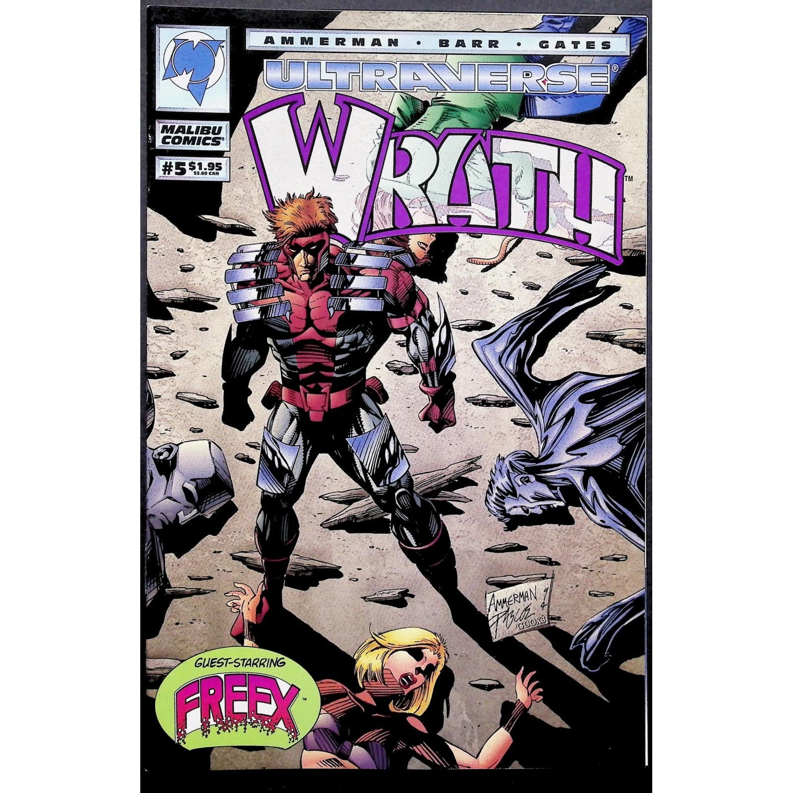 Wrath #1-5 Complete Set Malibu Ultraverse 1994 Mantra Freex Guest Appearances - Thumbnail 13
