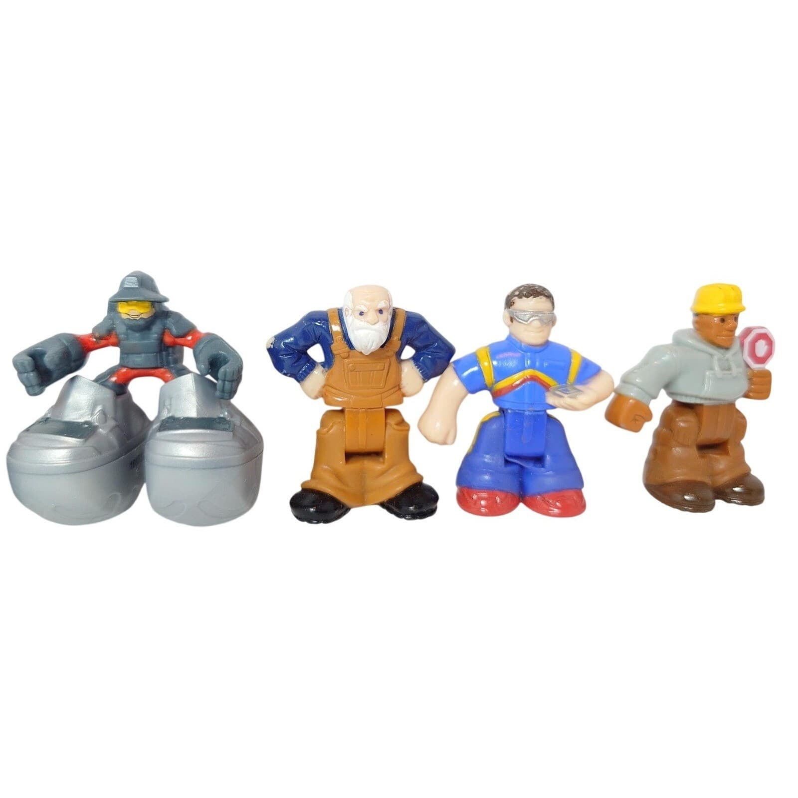 Vintage Lot of 10 Mattel Big Boots Figures – Police Firefighter Construction - Thumbnail 2