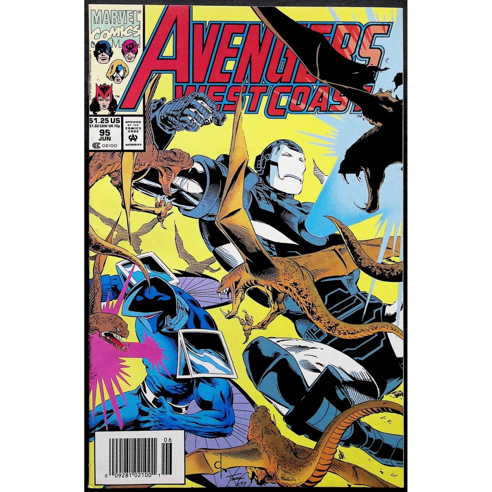 Avengers West Coast #93 #95 #97 Annual #8 Newsstand Lot War Machine Marvel 1993 - Thumbnail 8