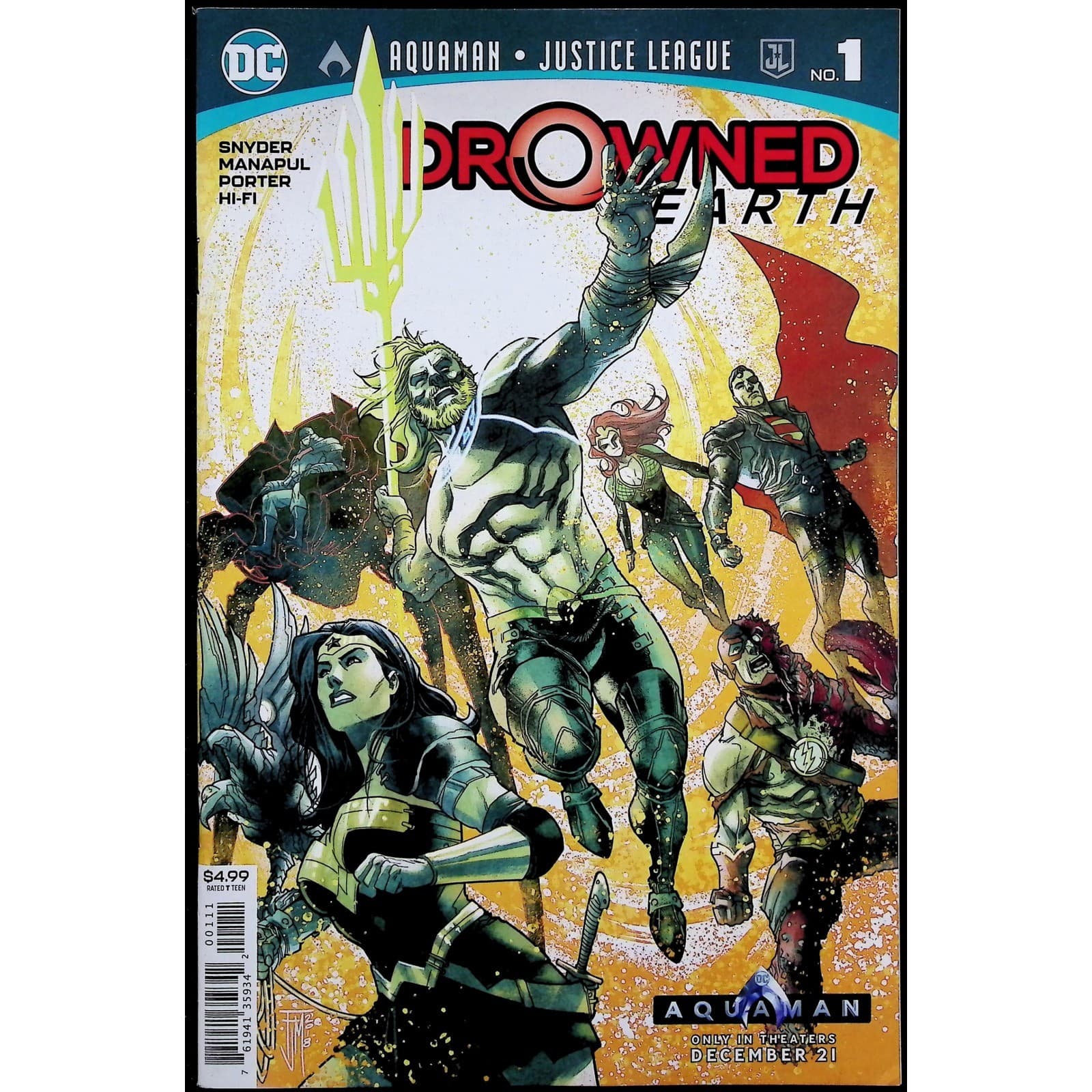 Justice League Aquaman Drowned Earth #1 Variant Lot 2018 Snyder Manapul 2x Lot - Thumbnail 2