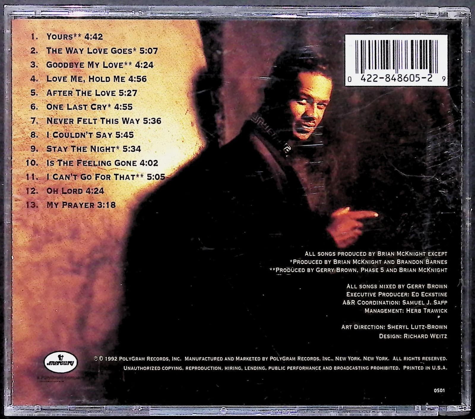 Brian McKnight CD Self Titled Album 1992 R&B Soul Mercury Polygram Music CD - Thumbnail 2
