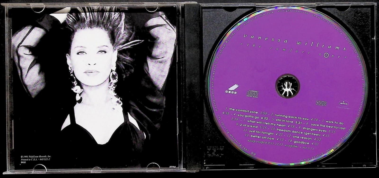 Vanessa Williams CD The Comfort Zone 1991 Album R&B Soul Pop Music Mercury USA - Thumbnail 3