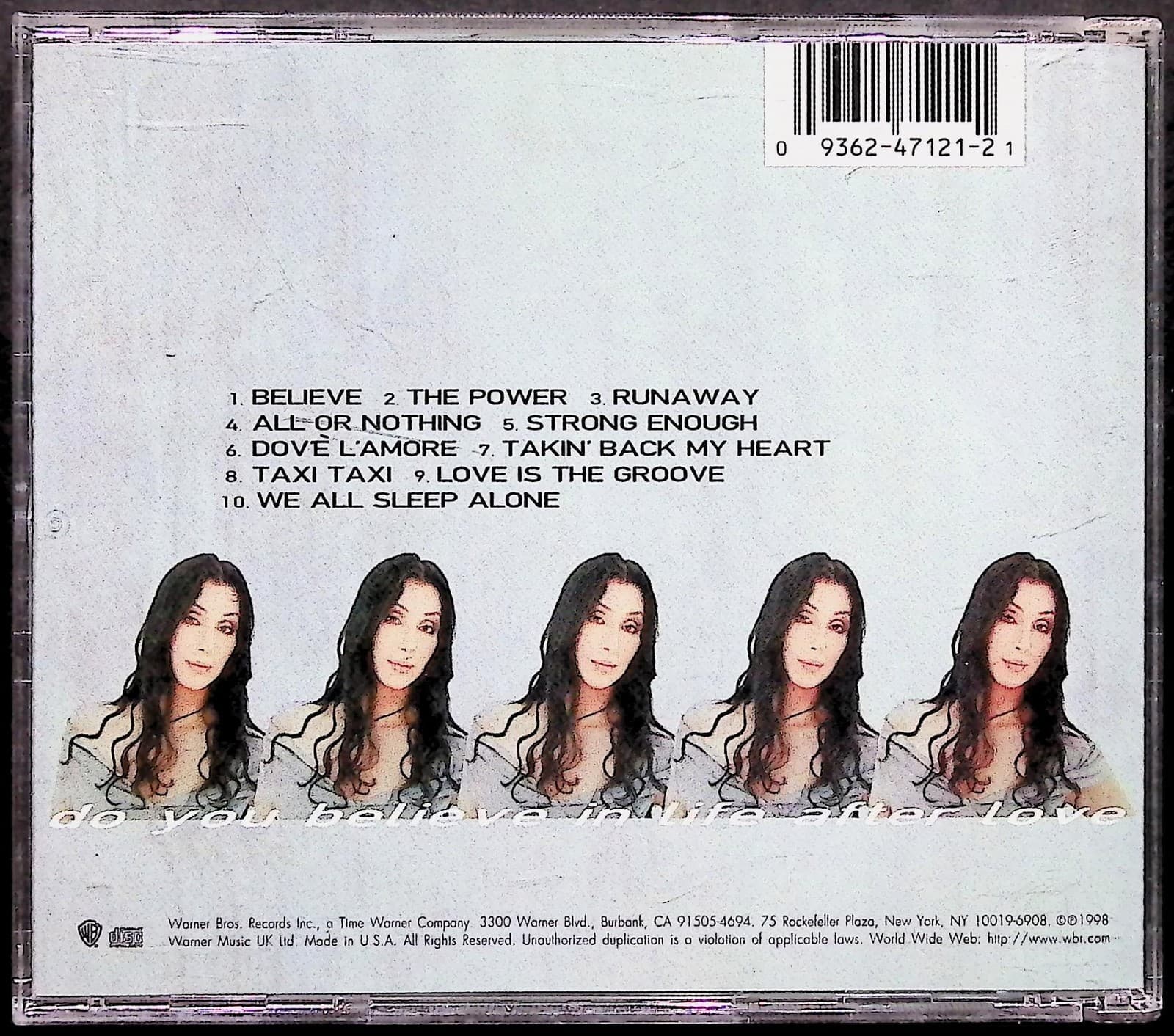 Cher CD Believe Album 1998 Pop Dance Electronic Warner Bros Music Audio Disc - Thumbnail 2