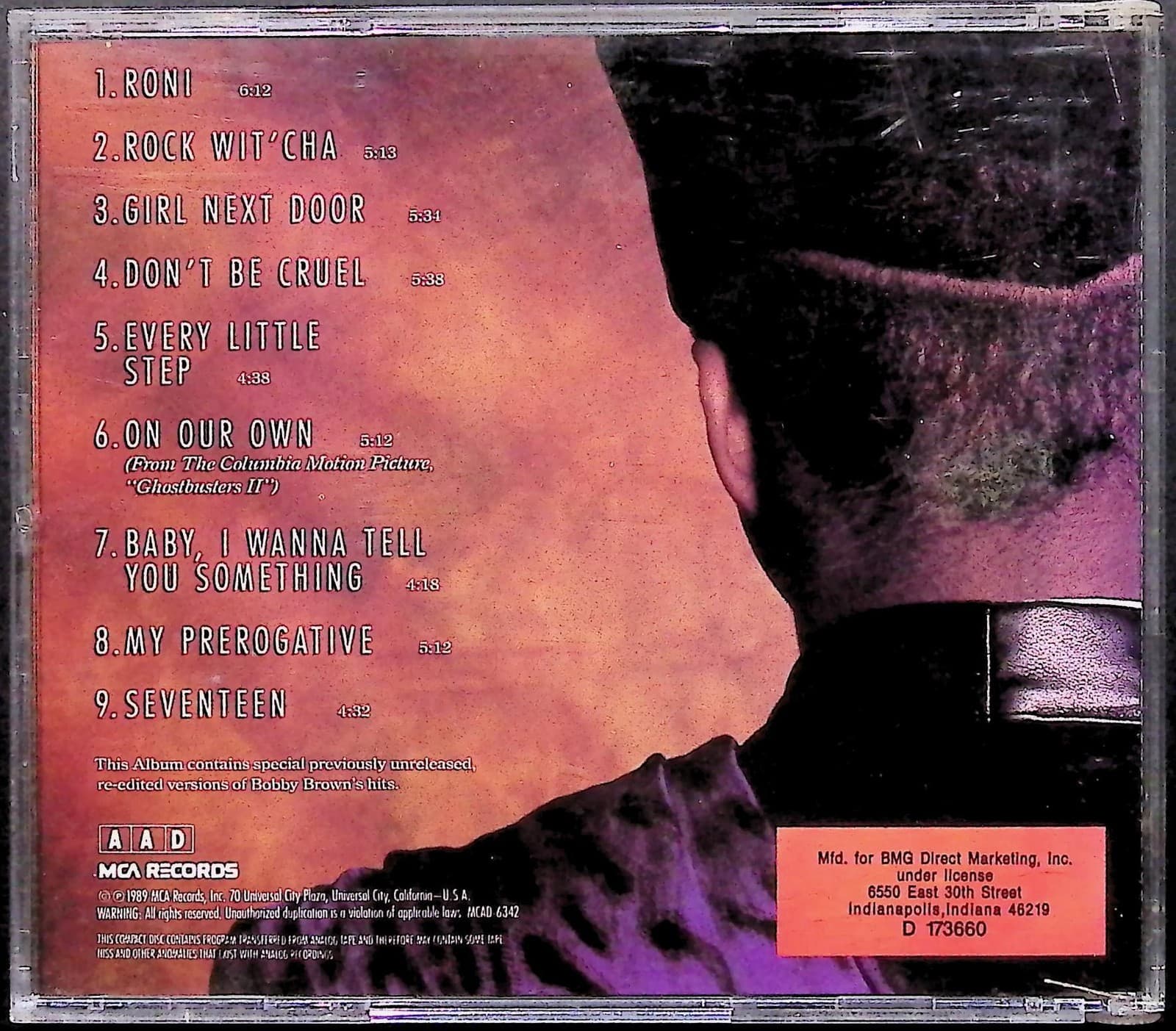 Bobby Brown CD Dance! ...Ya Know It! 1989 Album R&B New Jack Swing Music Hits - Thumbnail 2
