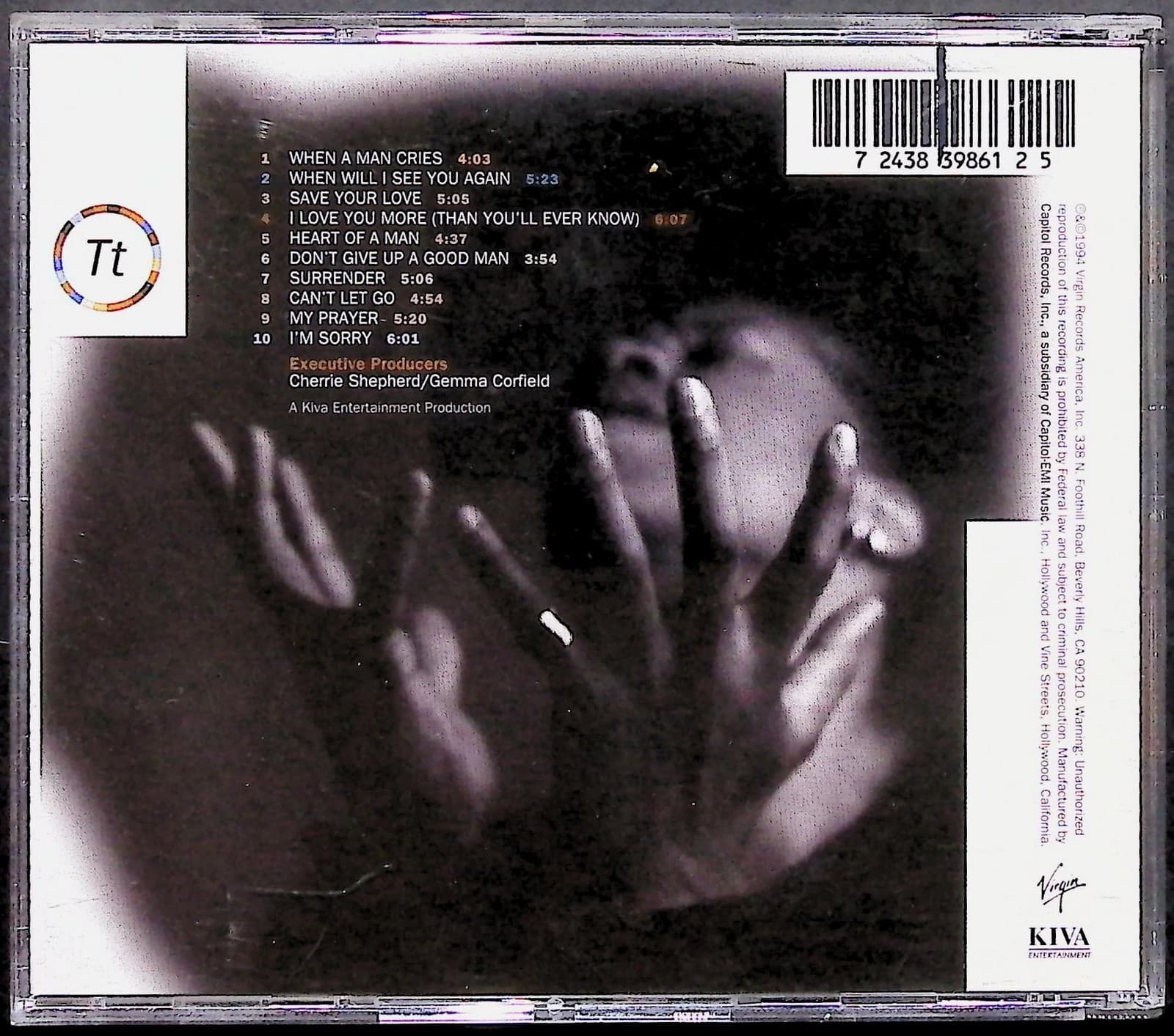 Vintage 1994 Tony Terry Heart Of A Man CD Album R&B Promo Virgin 724383986125 - Thumbnail 2