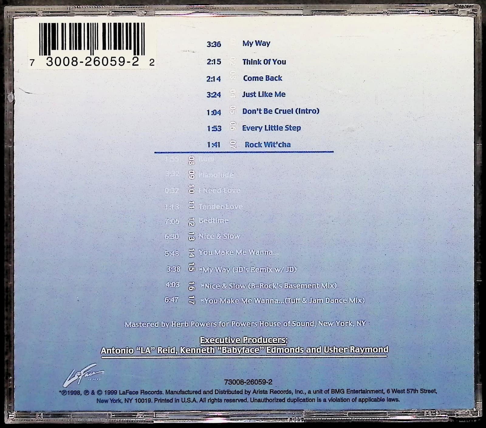 Usher CD Usher Live Album 1999 LaFace Arista R&B Pop Music Remix Tracks - Thumbnail 2