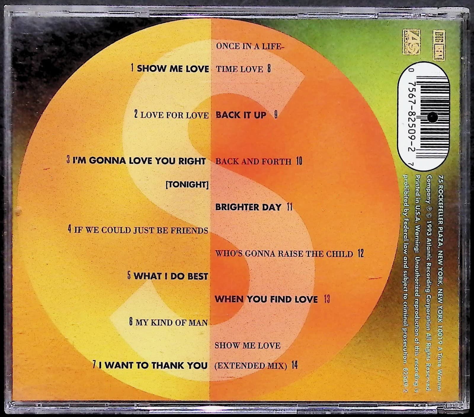 Robin S CD Show Me Love Album 1993 Big Beat Atlantic House Dance Music Club - Thumbnail 2