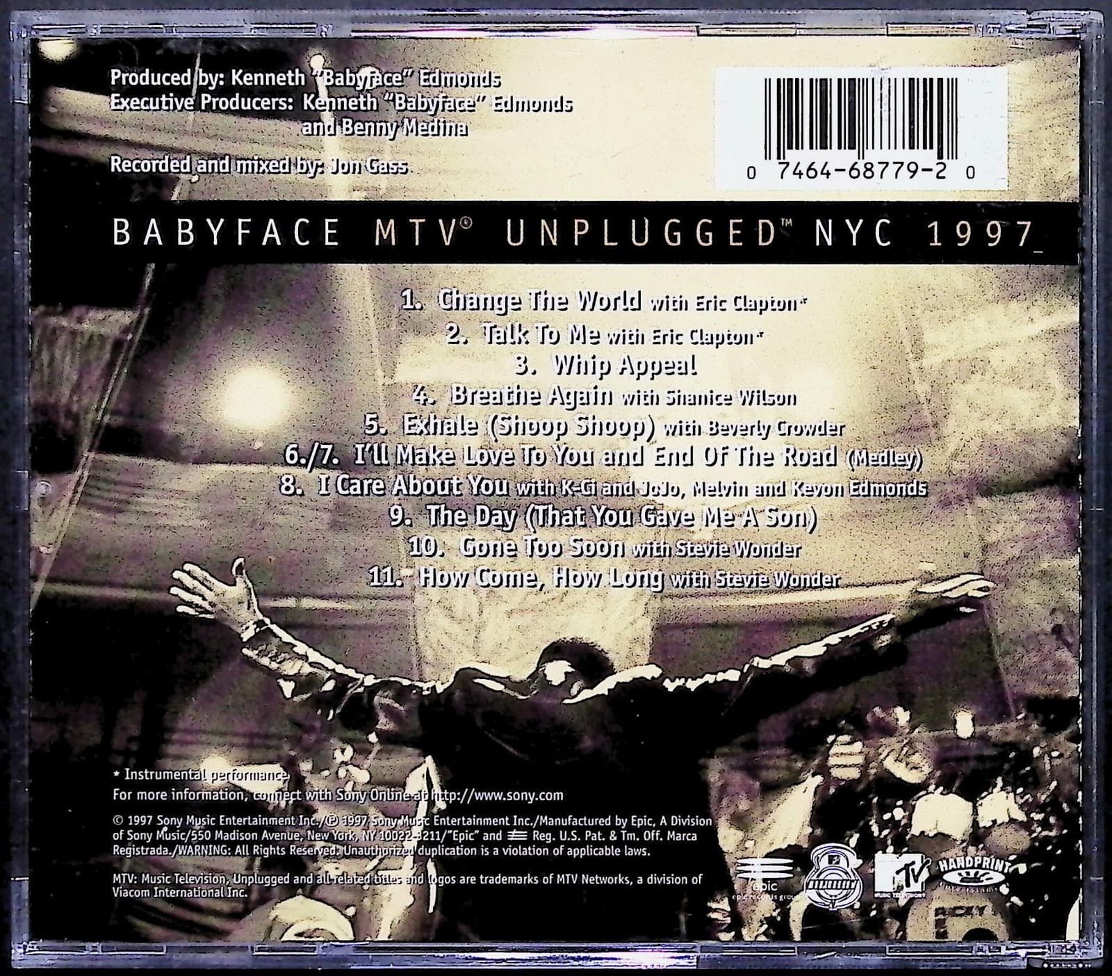 Babyface CD MTV Unplugged NYC 1997 Live R&B Soul Album Epic Records Music - Thumbnail 2