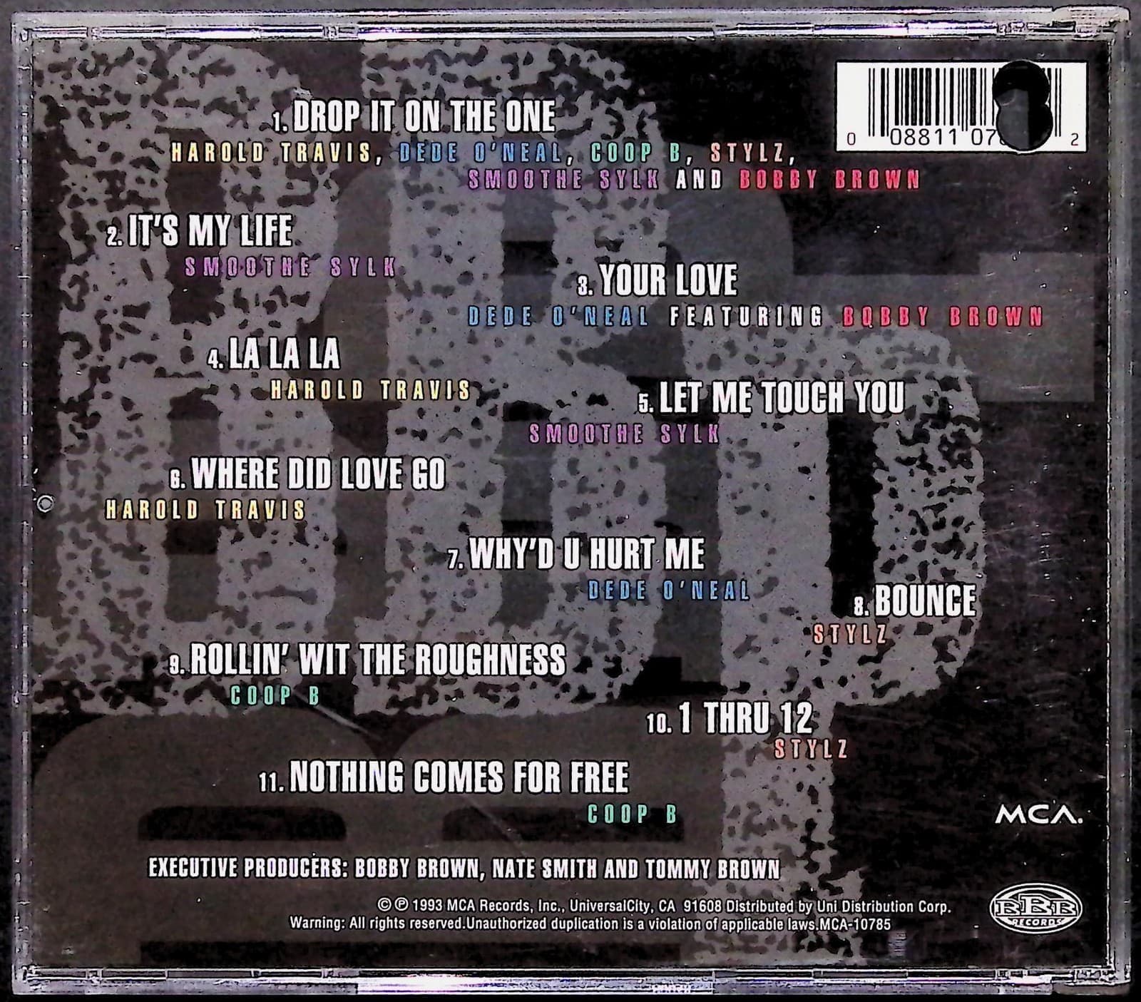 B Brown Posse CD Self Titled 1993 MCA Hip Hop R&B Rap Album Bobby Brown Music - Thumbnail 2