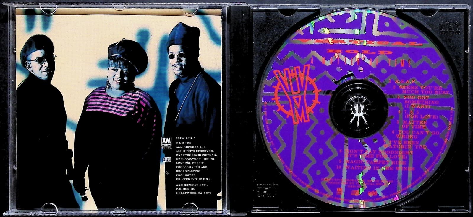 Vertical Hold CD A Matter Of Time 1993 A&M Records R&B Soul Album Music - Thumbnail 3