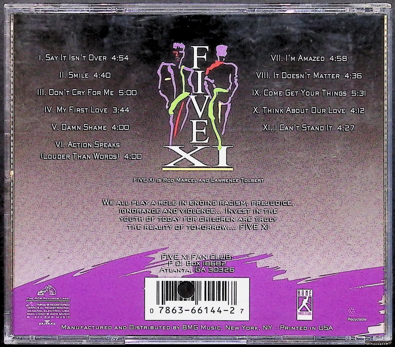 Five XI CD Album Self Titled 1993 R&B Soul New Jack Swing BMG RCA Music Rare - Thumbnail 2