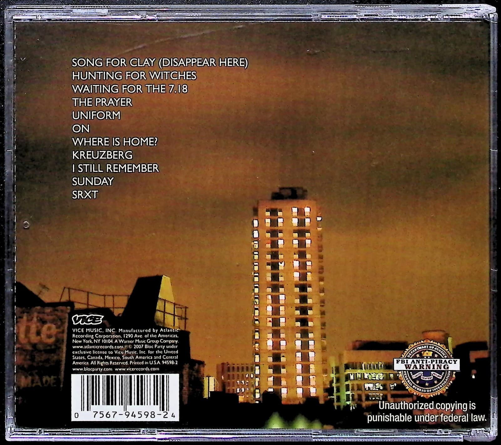 Bloc Party CD A Weekend In The City 2007 Album Indie Rock Post-Punk Vice Music - Thumbnail 4