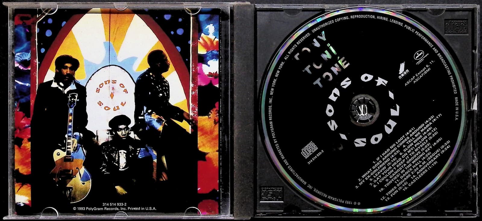 Vintage Tony Toni Tone CD Sons Of Soul R&B New Jack Swing 1993 PolyGram - Thumbnail 3