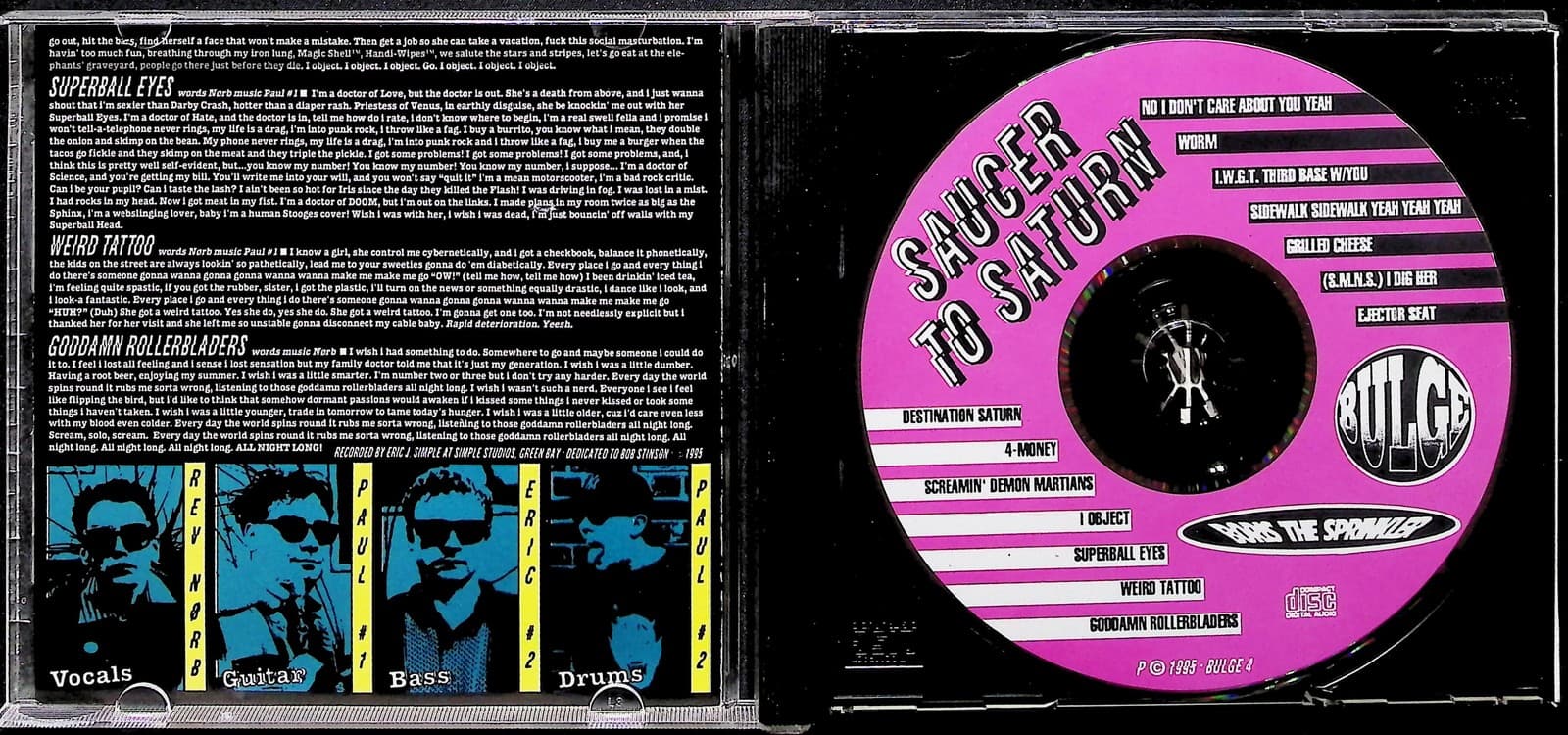 Vintage Boris The Sprinkler CD Saucer To Saturn Punk Rock Pop Punk 1995 Bullet - Thumbnail 3