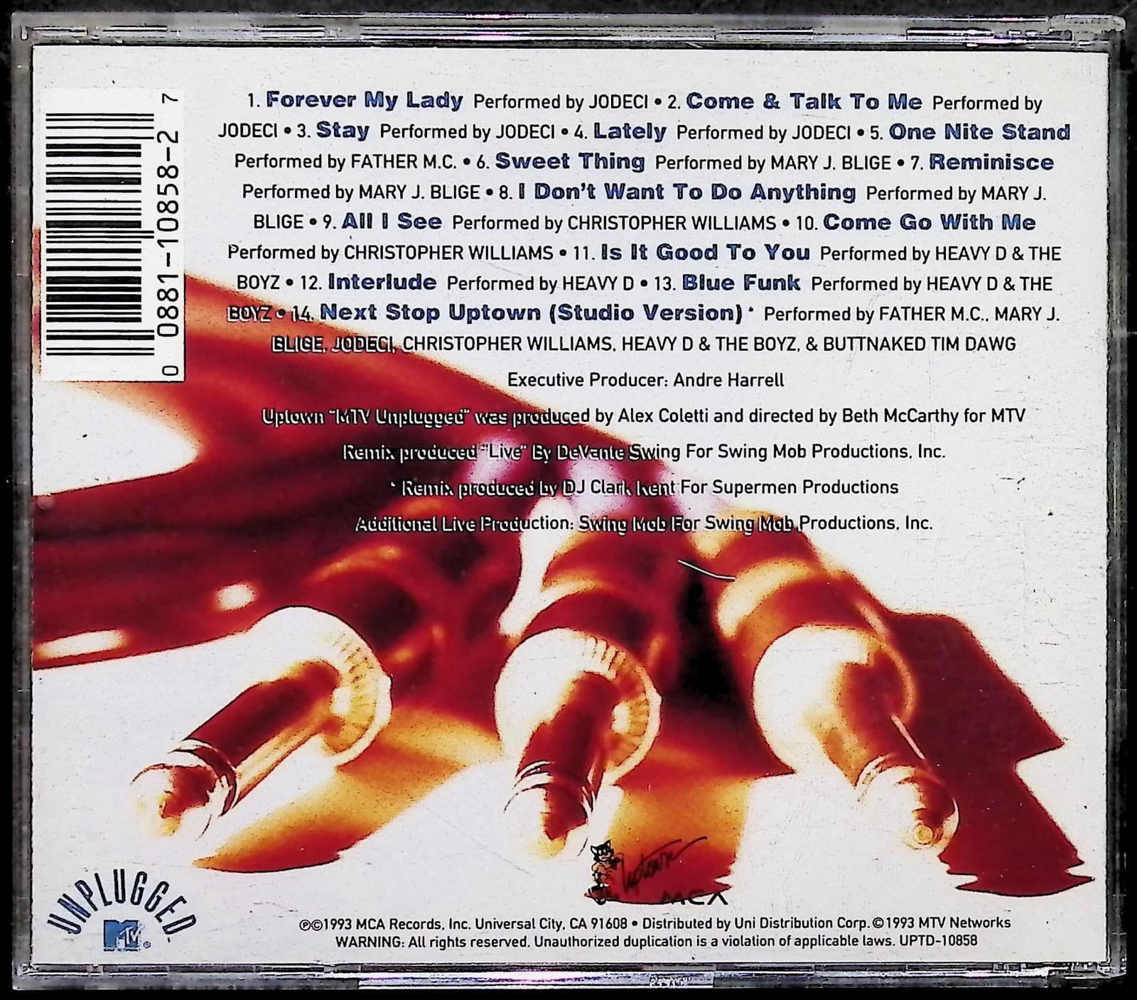 Uptown MTV Unplugged CD Album Jodeci Mary J Blige Heavy D R&B Hip Hop 1993 - Thumbnail 2